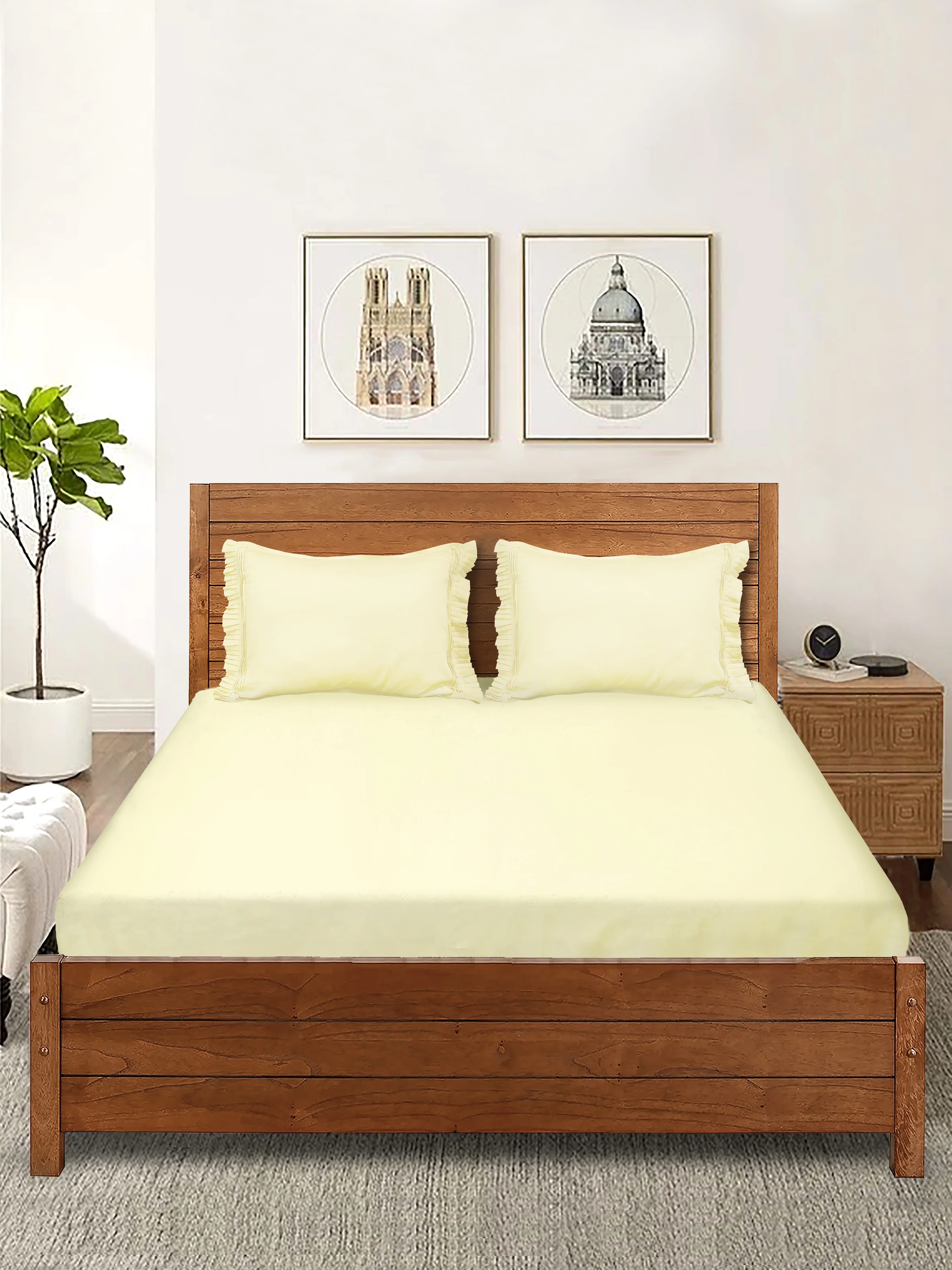GIFT BOX | COTTON Ivory Bedsheet-Cover | Matching Ivory Quilt/Comforter | Combo Set For Gift & Daily Use - Image 8
