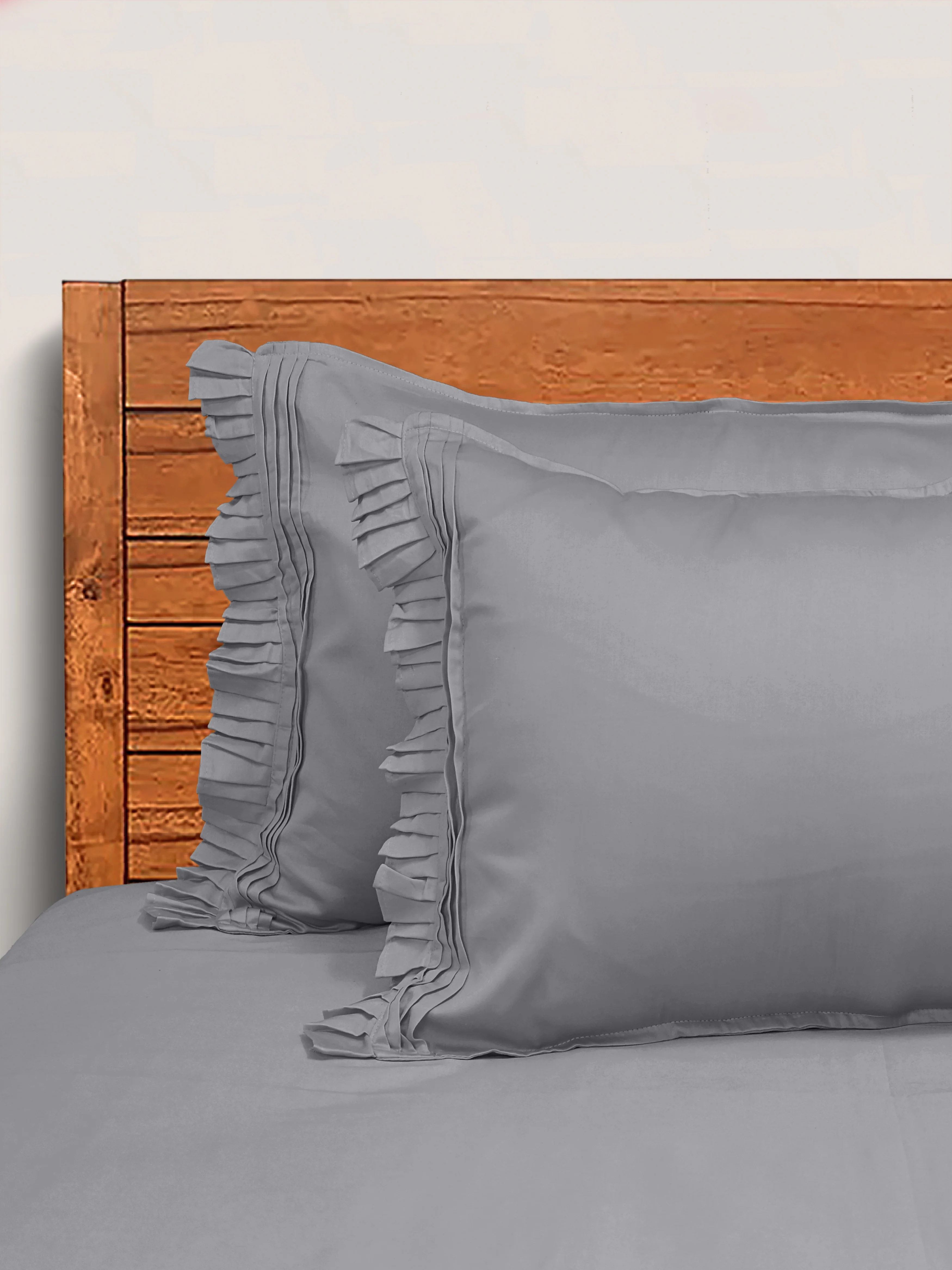 GIFT BOX | COTTON Grey Bedsheet-Cover | Matching Ivory-Blue Quilt/Comforter | Combo Set For Gift & Daily Use - Image 9