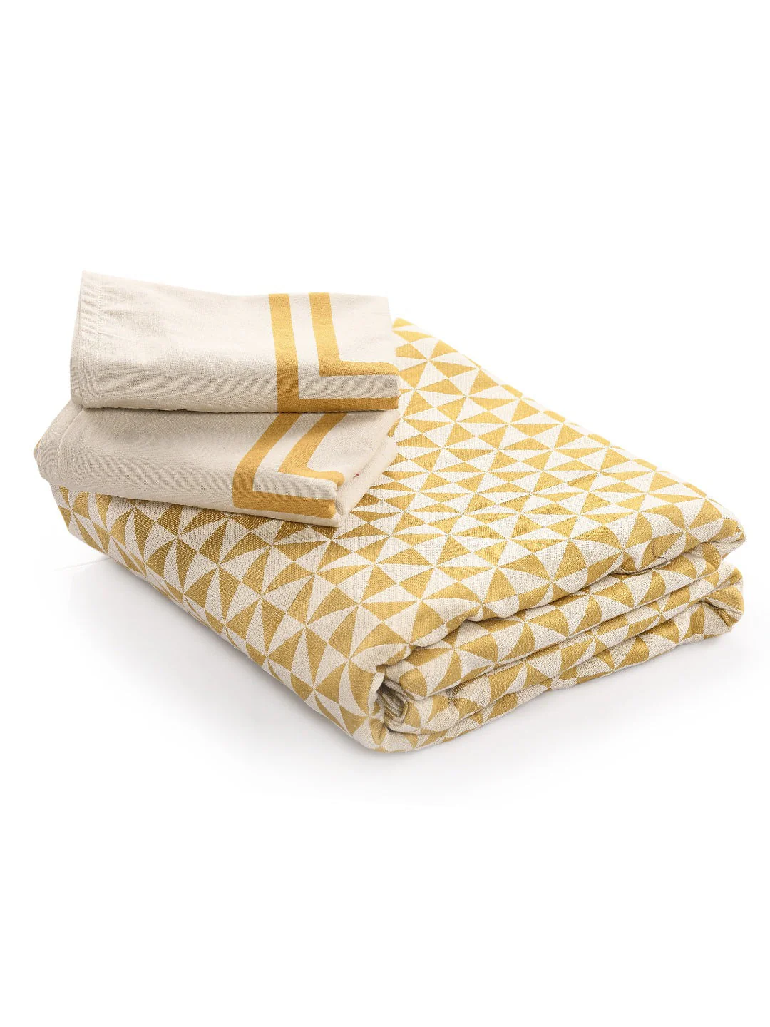 Firki Damask Cotton Bed Sheet Set | Luxurious Weave | Includes 2 Pillow Covers - Image 9