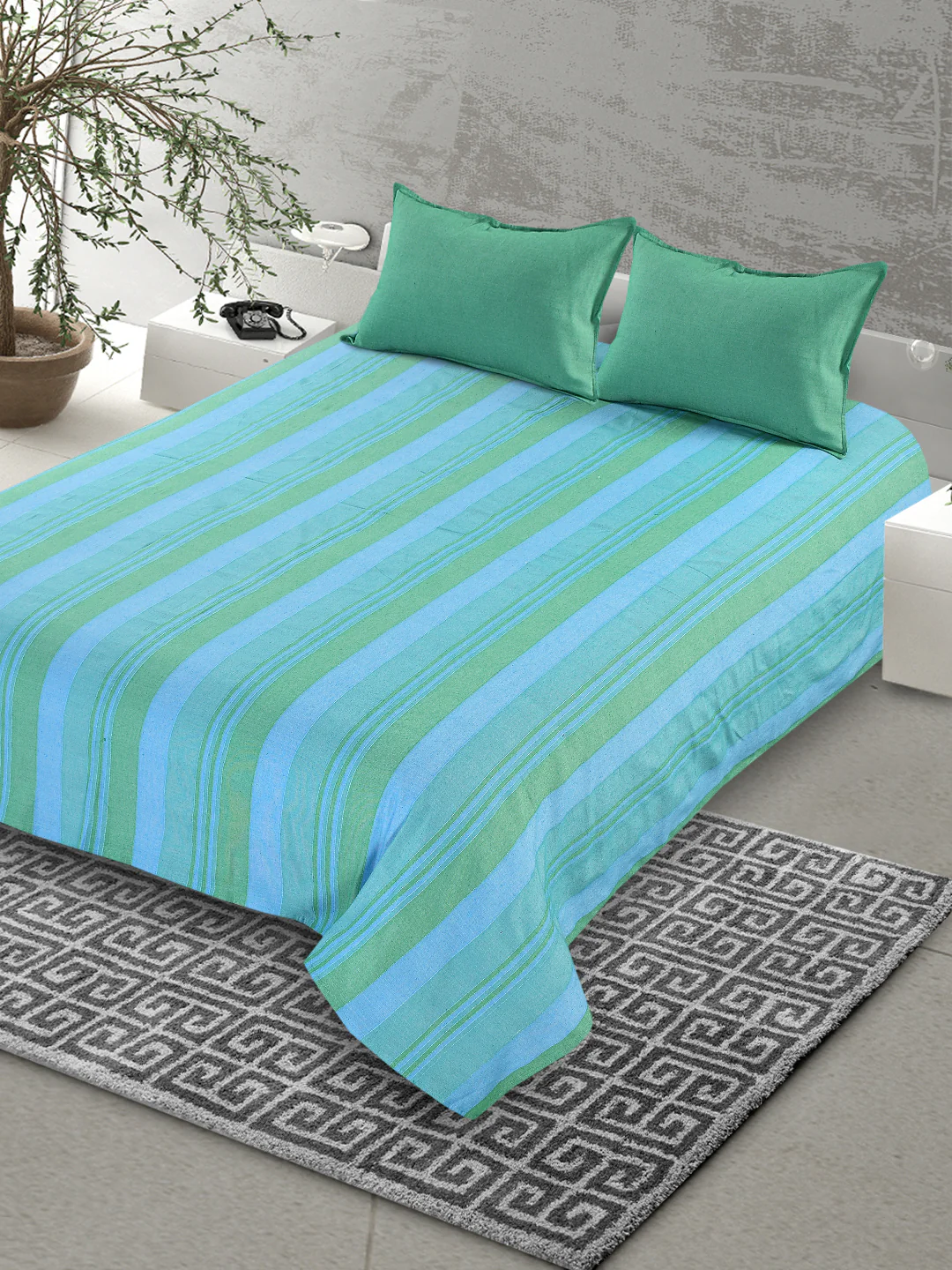 Joy Handwoven Cotton Bed Cover Set – Light Textured Finish | Vibrant Look - Image 16