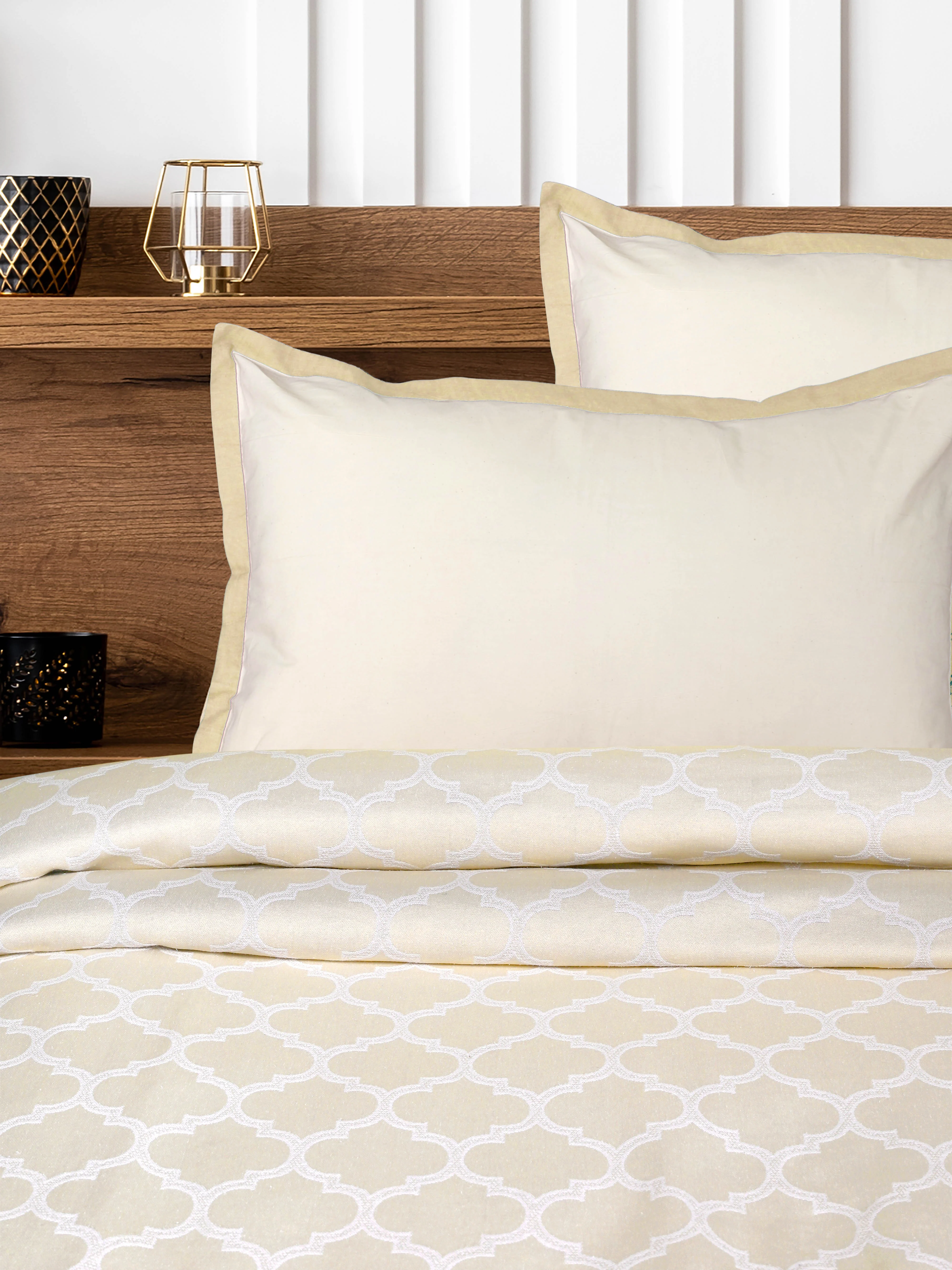 GIFT BOX | NOOR Ivory Cotton Bedsheet-Cover | Matching Ivory Reversible Quilt/Comforter | Combo Set For Gift & Daily Use - Image 7