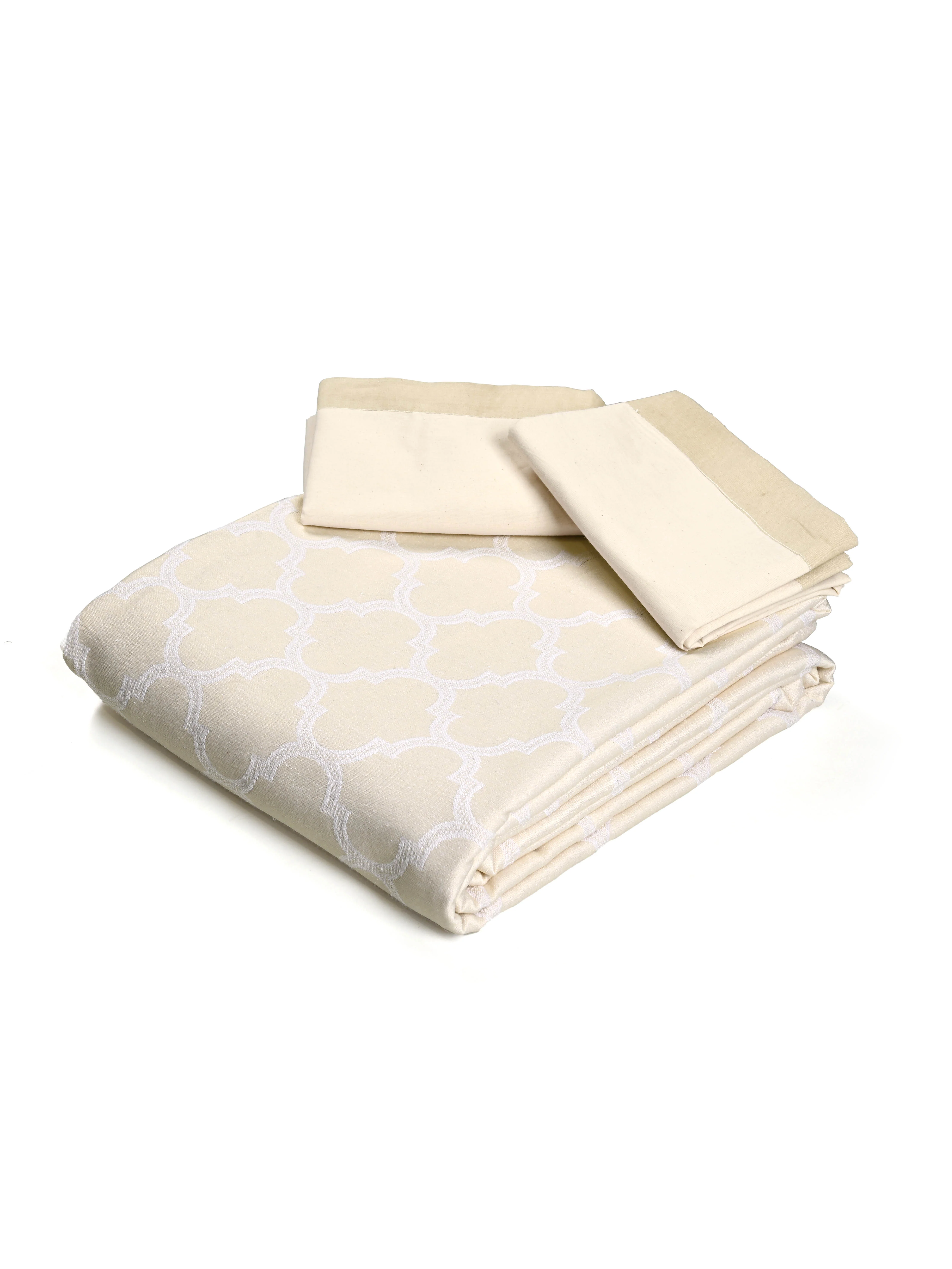 GIFT BOX | NOOR Ivory Cotton Bedsheet-Cover | Matching Ivory Reversible Quilt/Comforter | Combo Set For Gift & Daily Use - Image 9