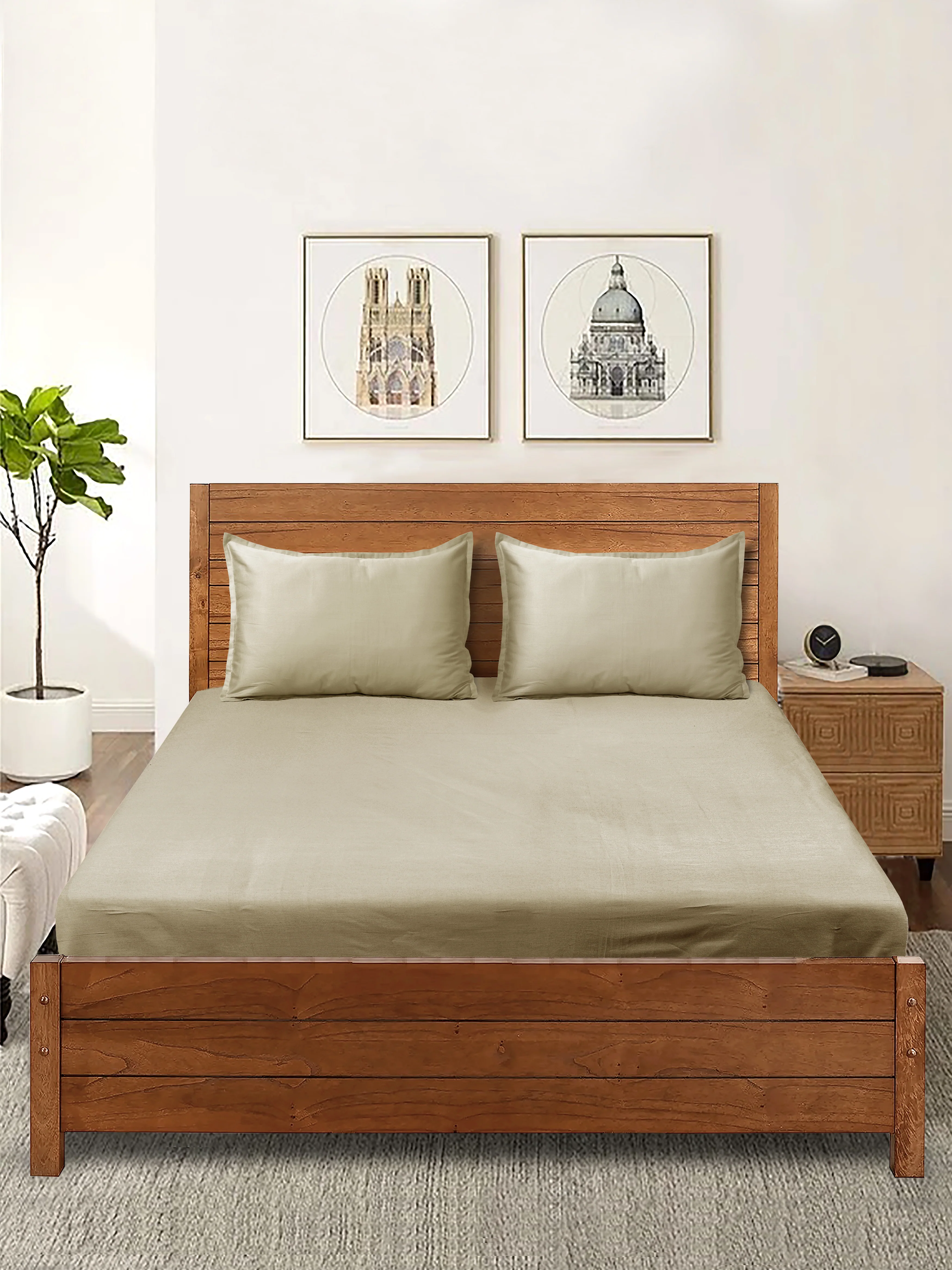 Sheen Shine Cotton Bed Sheet Set | Soft & Elegant Finish | 2 Pillow Covers - Image 8
