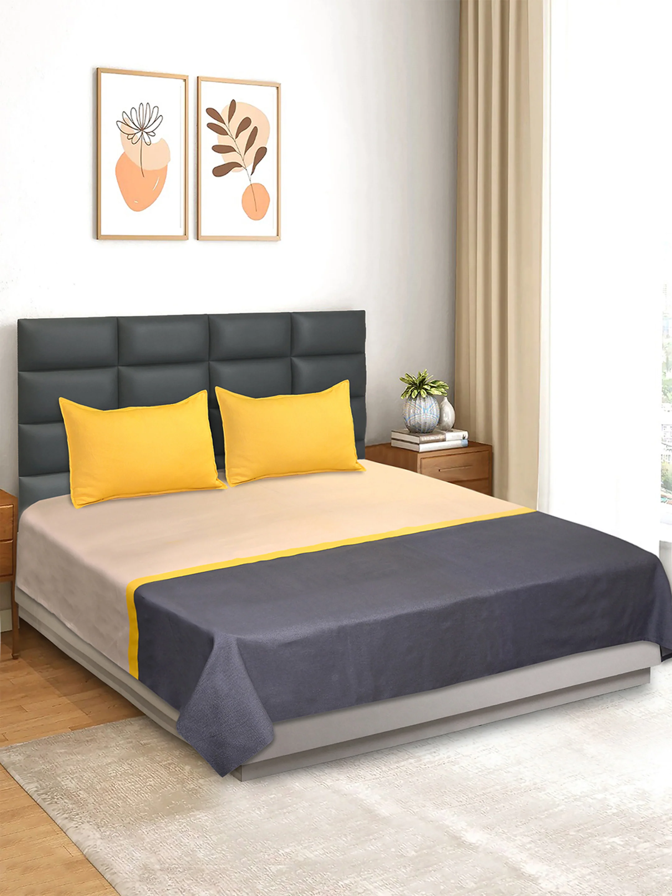 Awning Handmade Cotton Bed Cover Set | Elegant Texture + 2 Pillow Covers