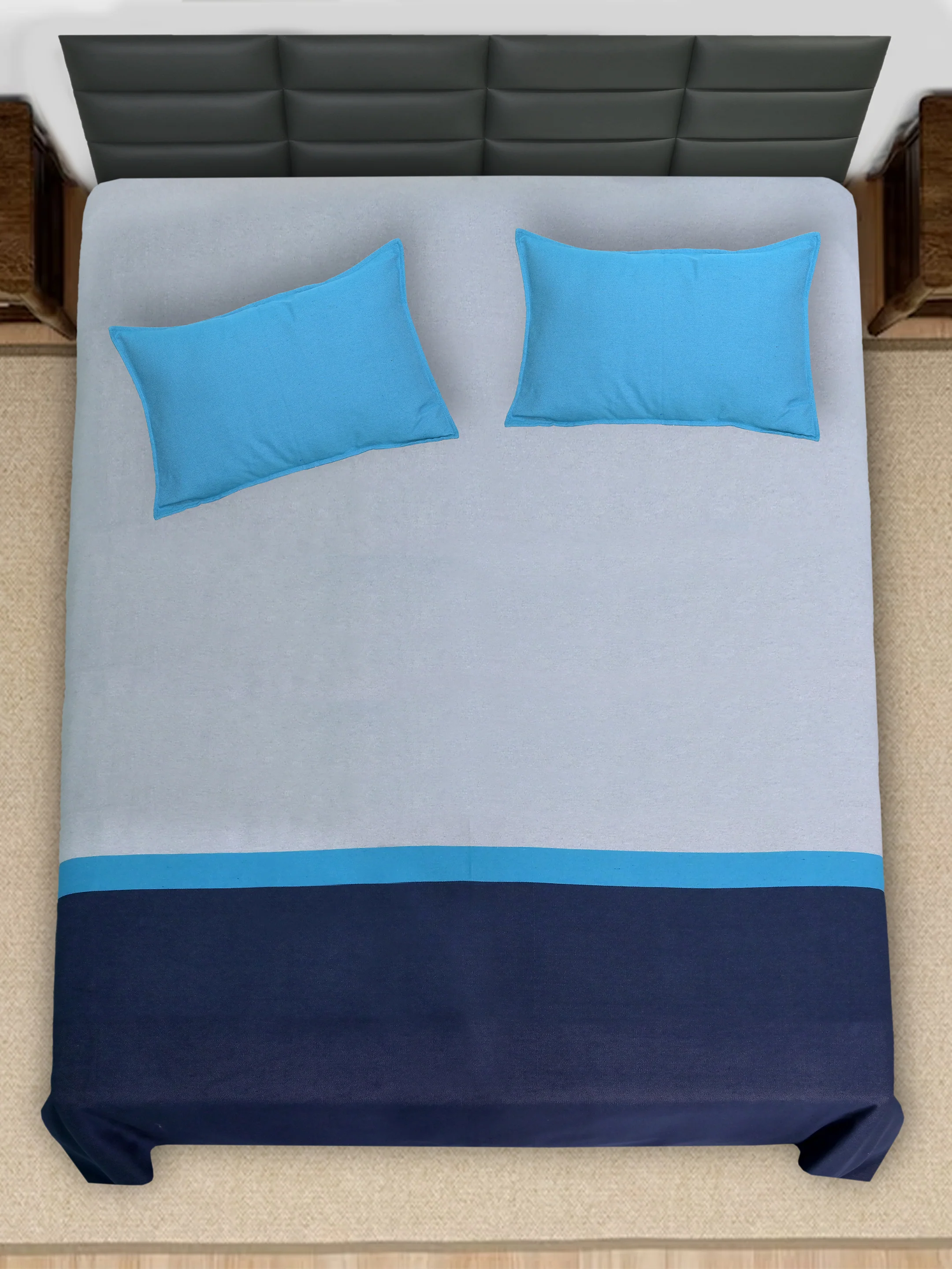 Awning Handmade Cotton Bed Cover Set | Elegant Texture + 2 Pillow Covers - Image 17