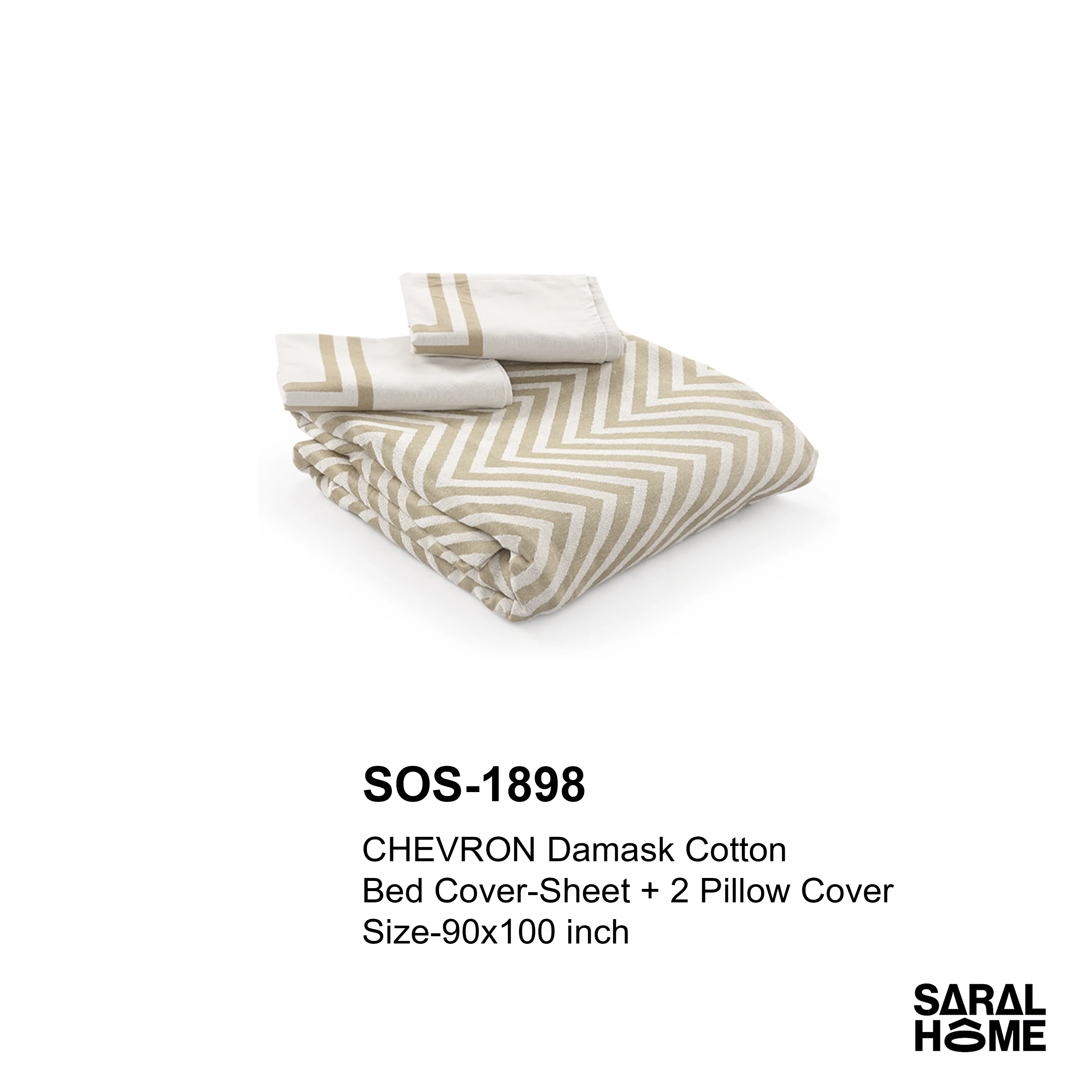 GIFT BASKET | CHEVRON Damask Cotton Bed Cover-Sheet 90x100 Inch Gift Basket - Image 2