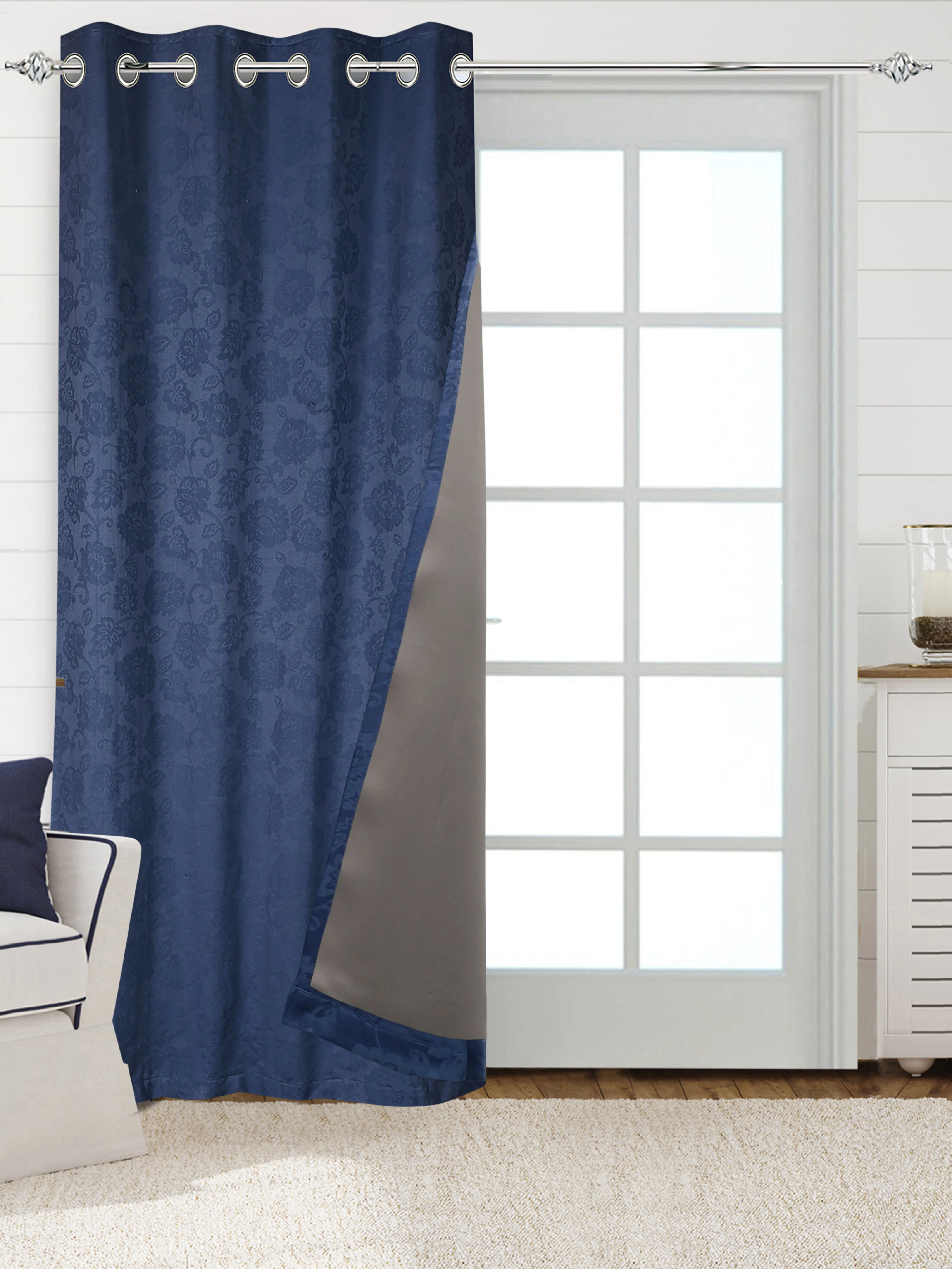 JARDIN Damask Cotton Curtains | Elegant Living Room Drapes - Image 3
