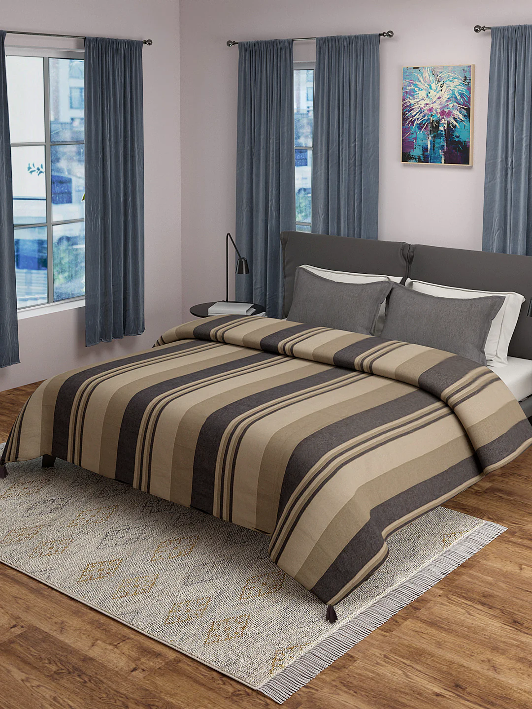 Joy Handwoven Cotton Bed Cover Set – Light Textured Finish | Vibrant Look - Image 4