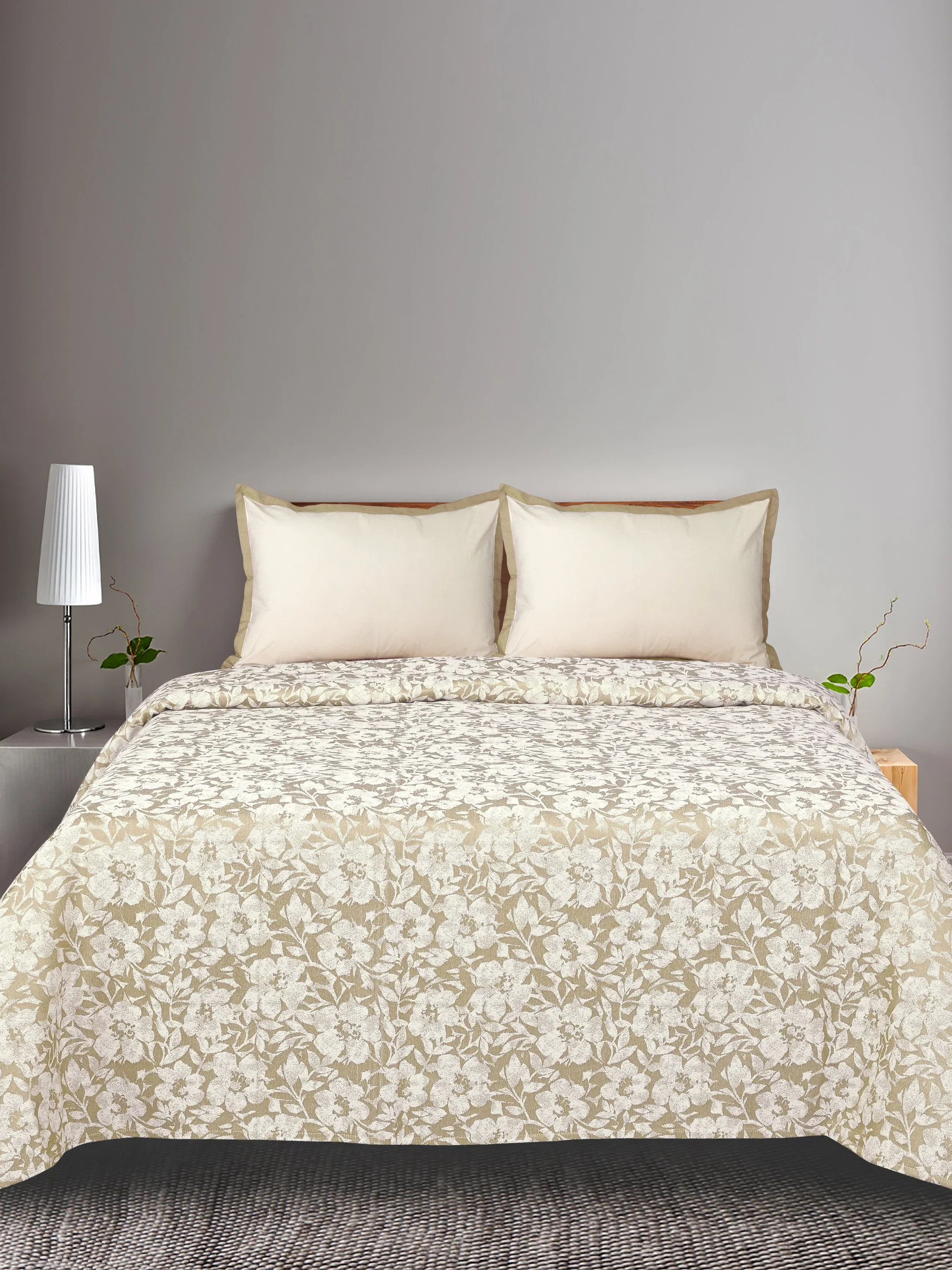 GIFT BOX | Kanan Beige Bedsheet-2 Pillow Covers | Cotton Bedsheet-Cover | For Gift & Daily Use - Image 2