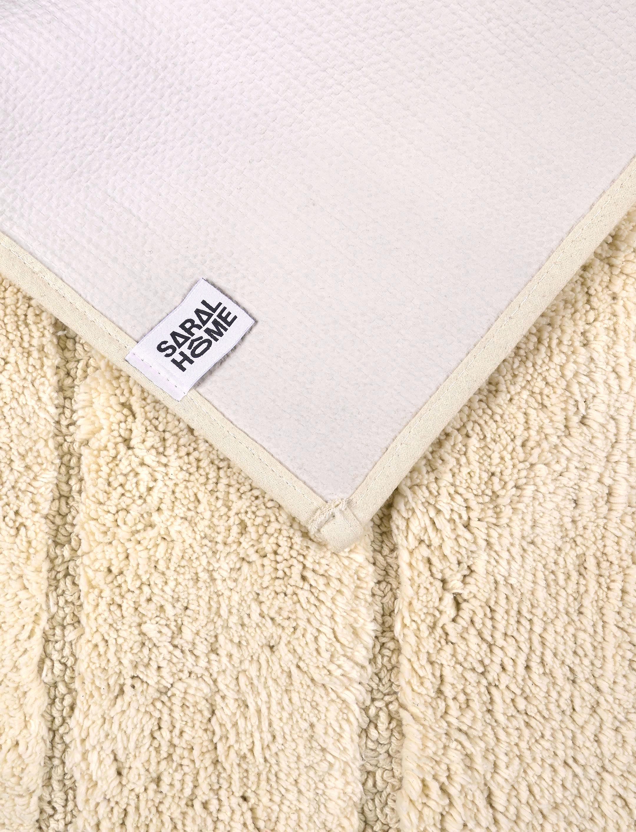 KAPRA 100% Organic Cotton Anti-Skid Bathmat | 3 Pc Set | Soft & Durable Finish - Image 16