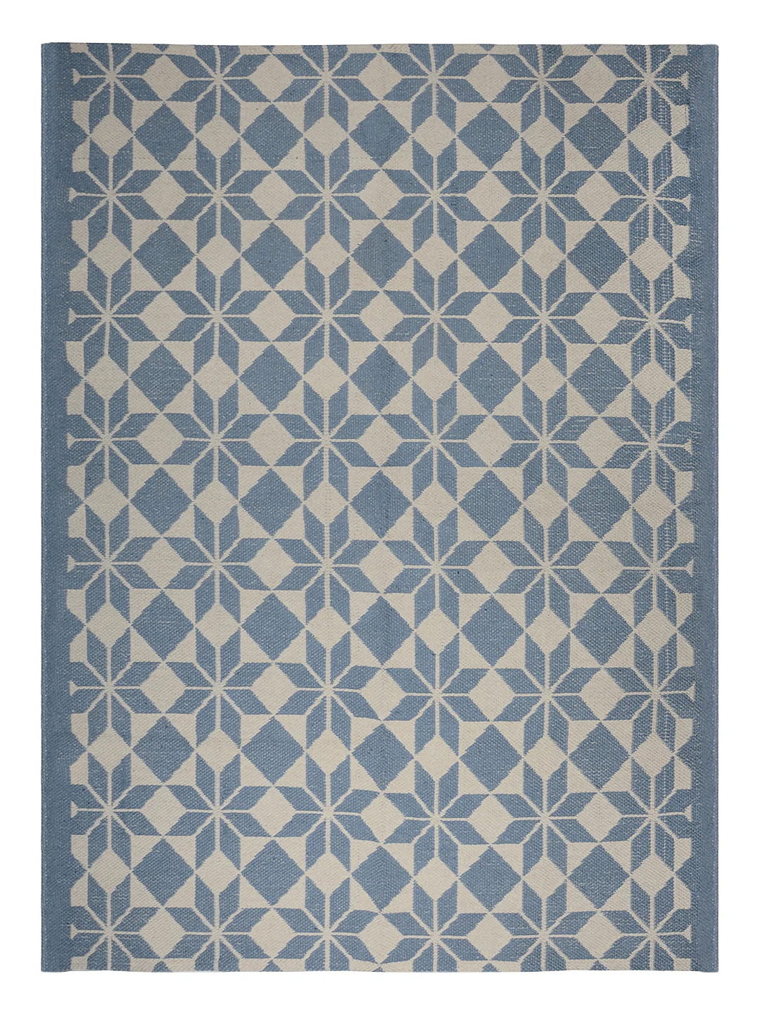 Floral Design Cotton Woven Rug | Minimal Geometric Weave with Anti-Skid Backing - Image 2