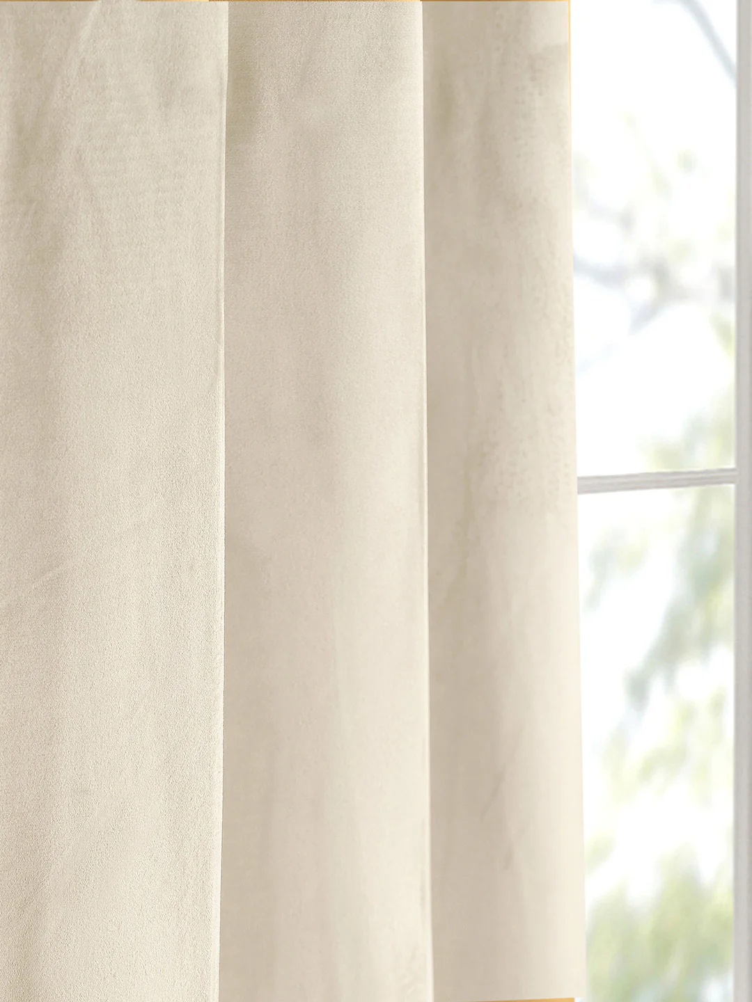 La Crème Plain Velvet Curtain | Luxe Feel & Rich Texture - Image 11