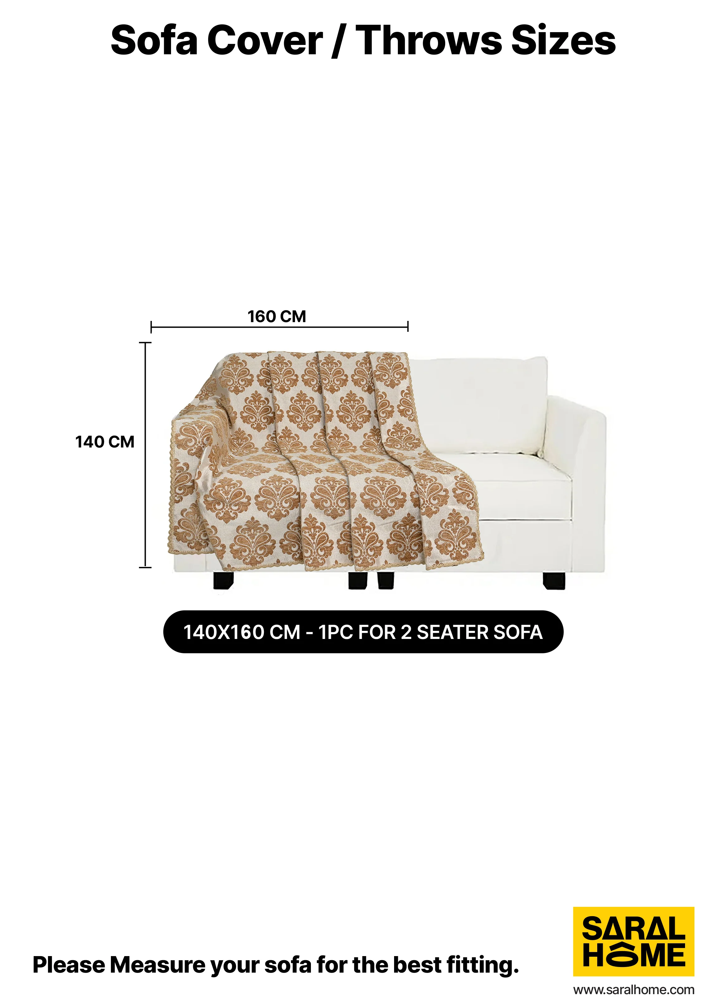 Medallion Polyester Cotton Sofa Throw Cover | Floral Emboss Design – Set 1 - Image 17