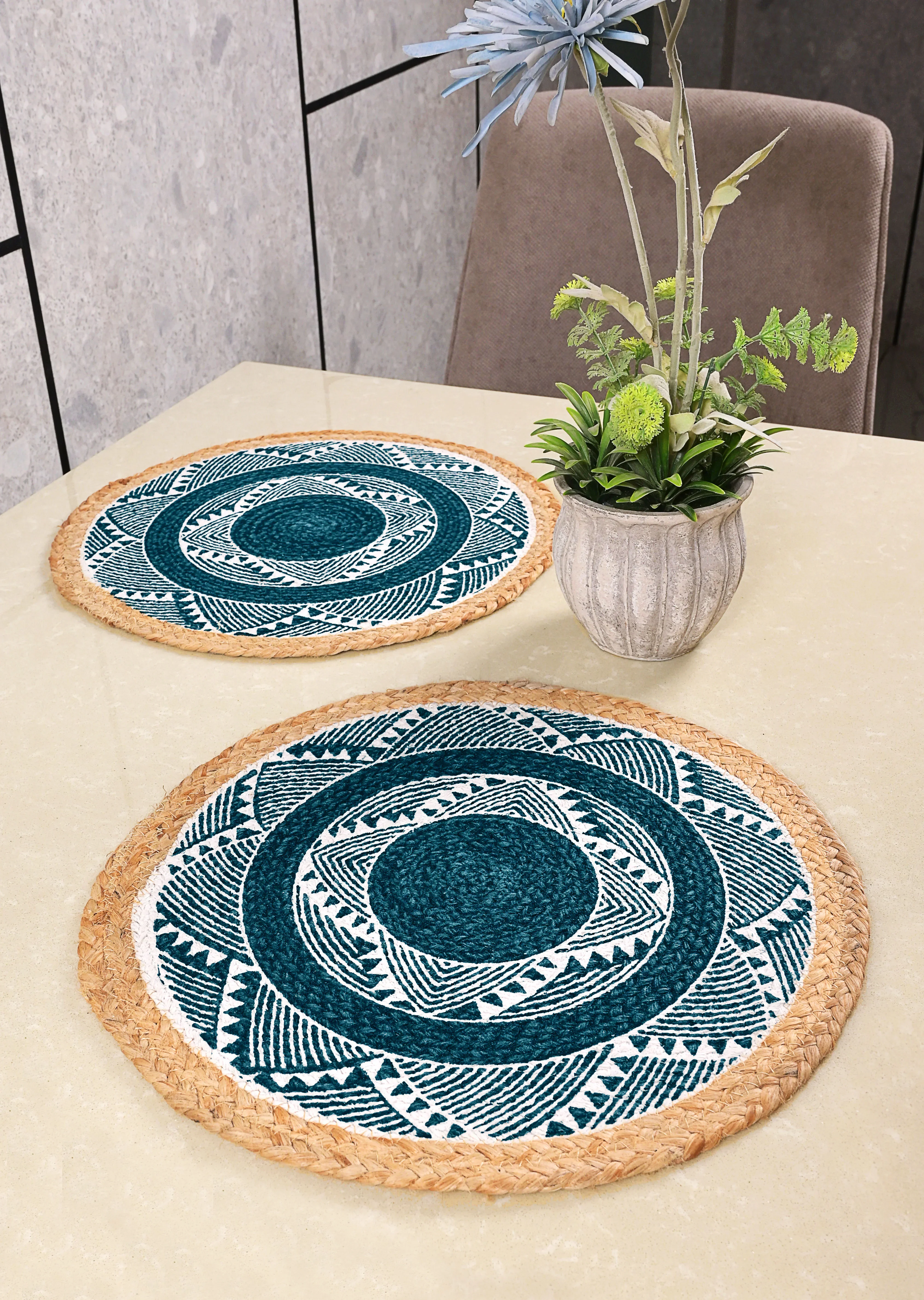 MELA Table Place Mat Set of 2 | Cotton Texture with Classic Pattern - Image 13