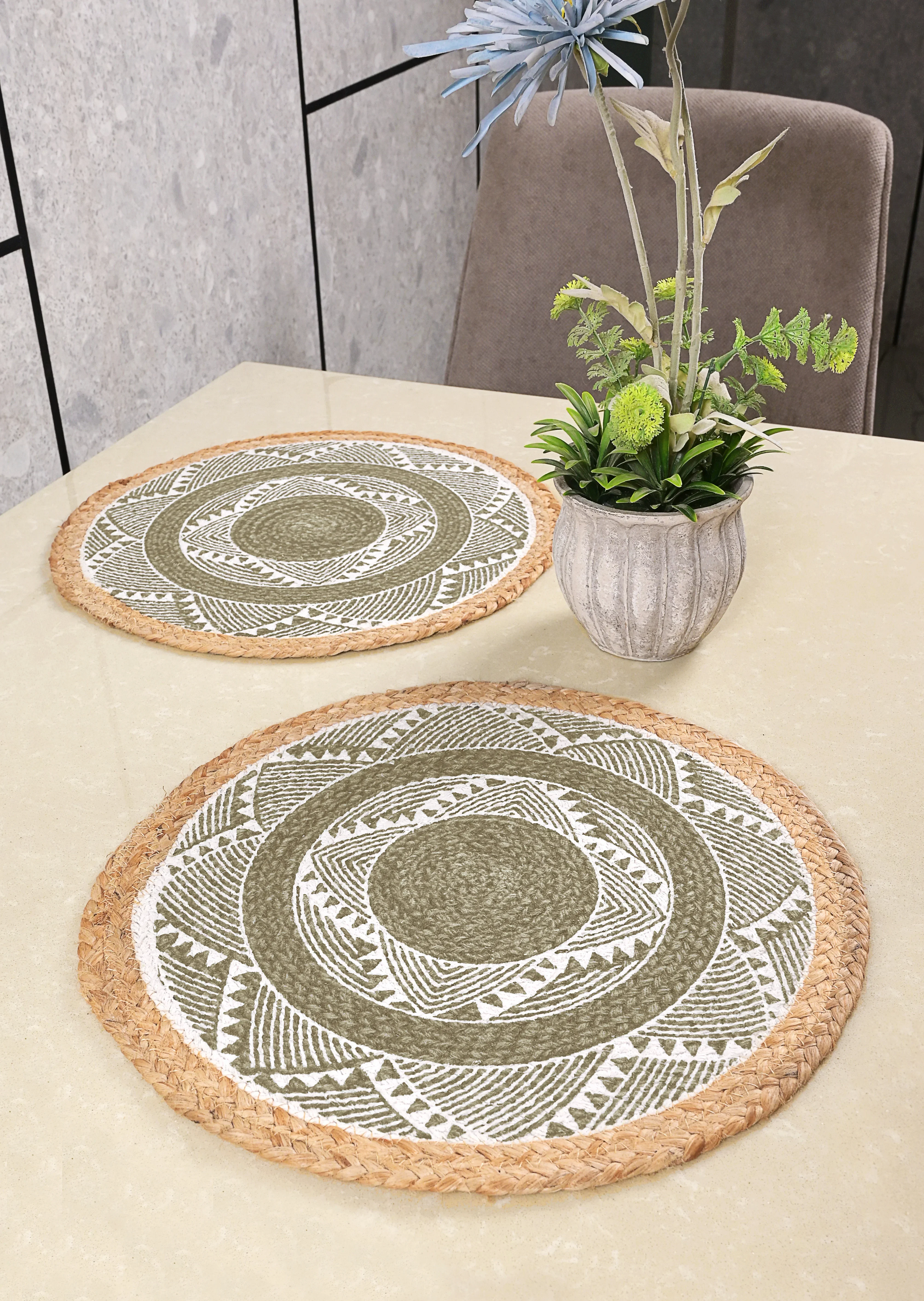 MELA Table Place Mat Set of 2 | Cotton Texture with Classic Pattern - Image 17