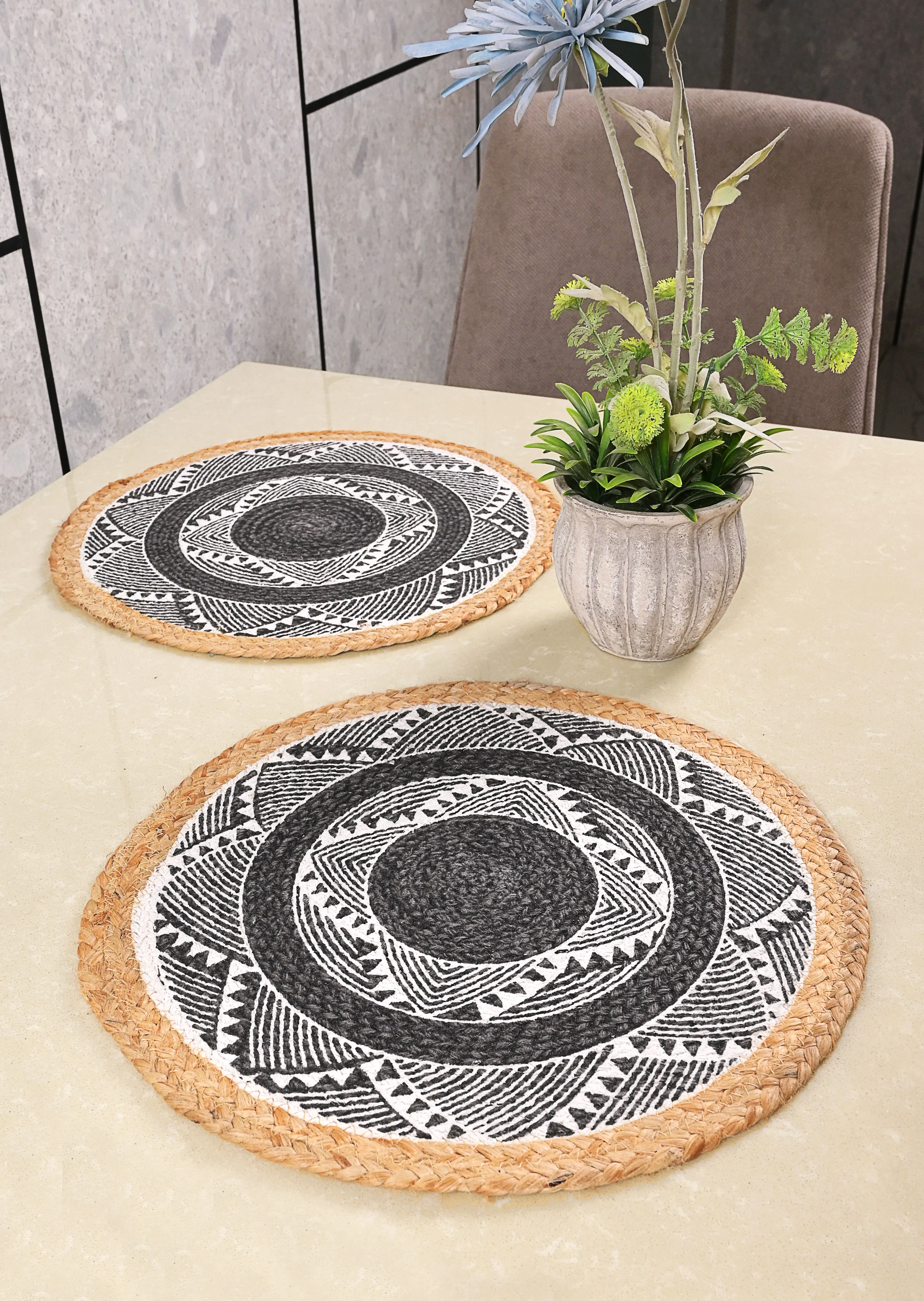 MELA Table Place Mat Set of 2 | Cotton Texture with Classic Pattern - Image 5