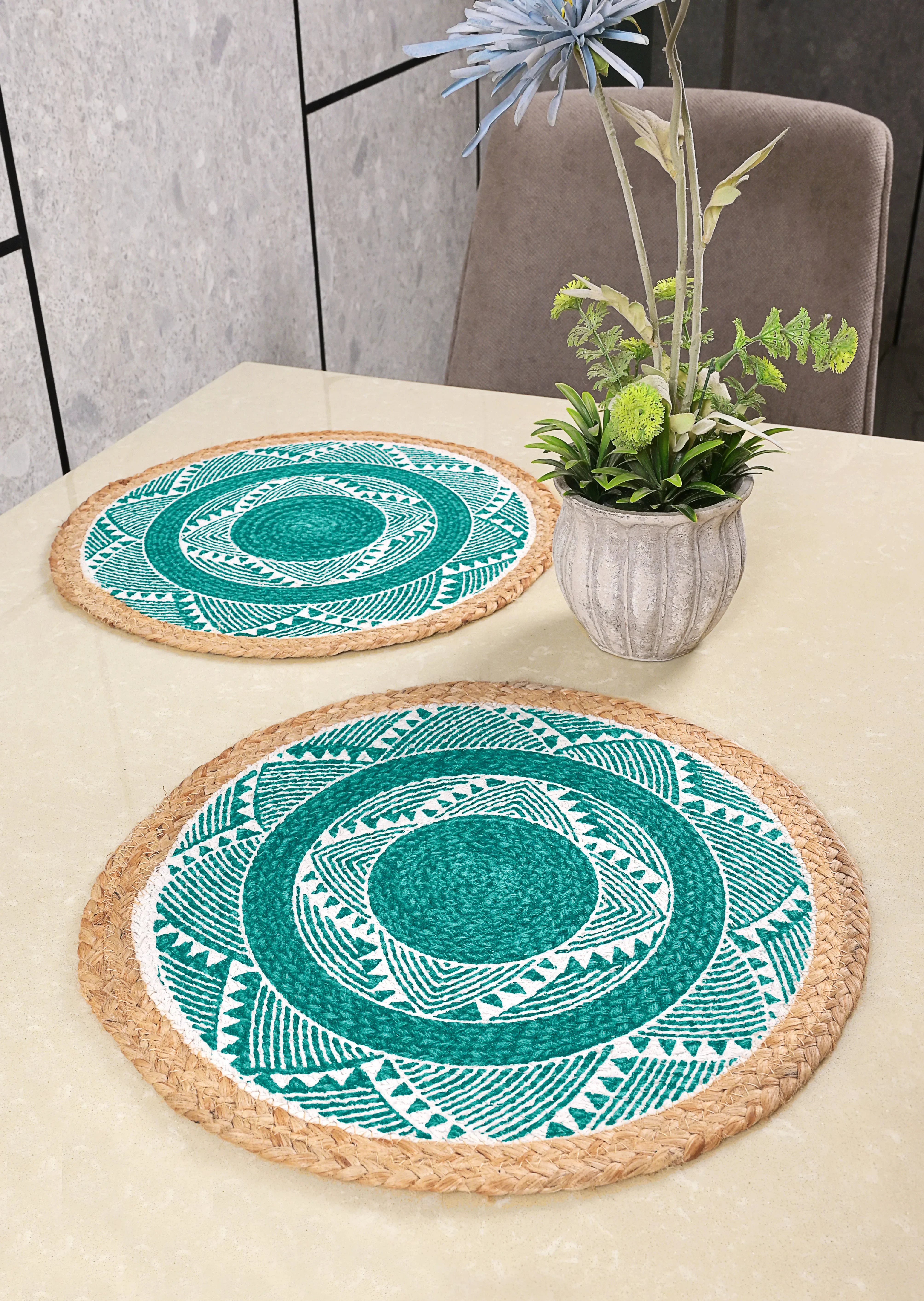 MELA Table Place Mat Set of 2 | Cotton Texture with Classic Pattern - Image 5