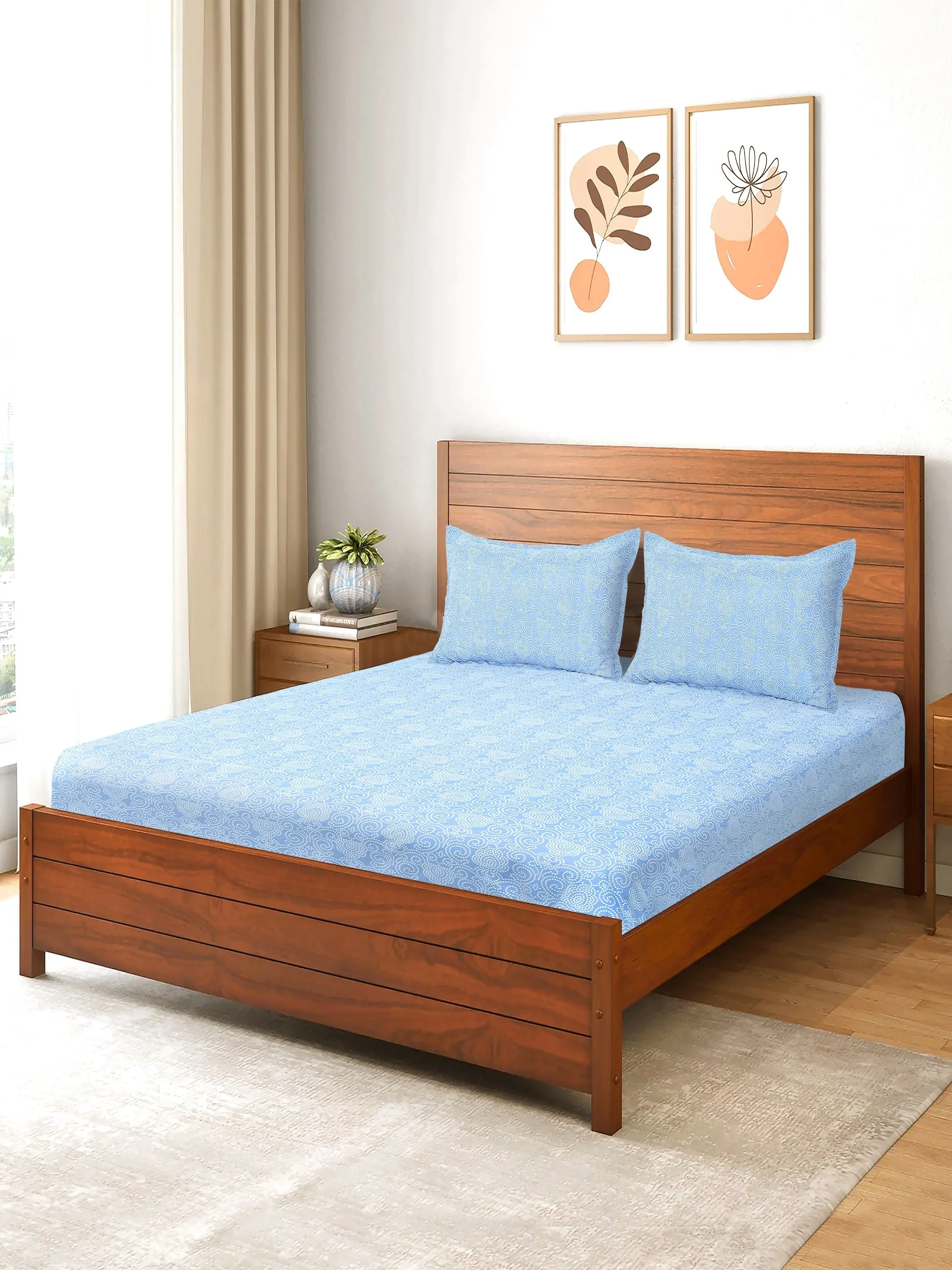 Mesh Soft Bed Sheet Set | Crisp White Finish | Includes 2 Pillow Covers - Image 2