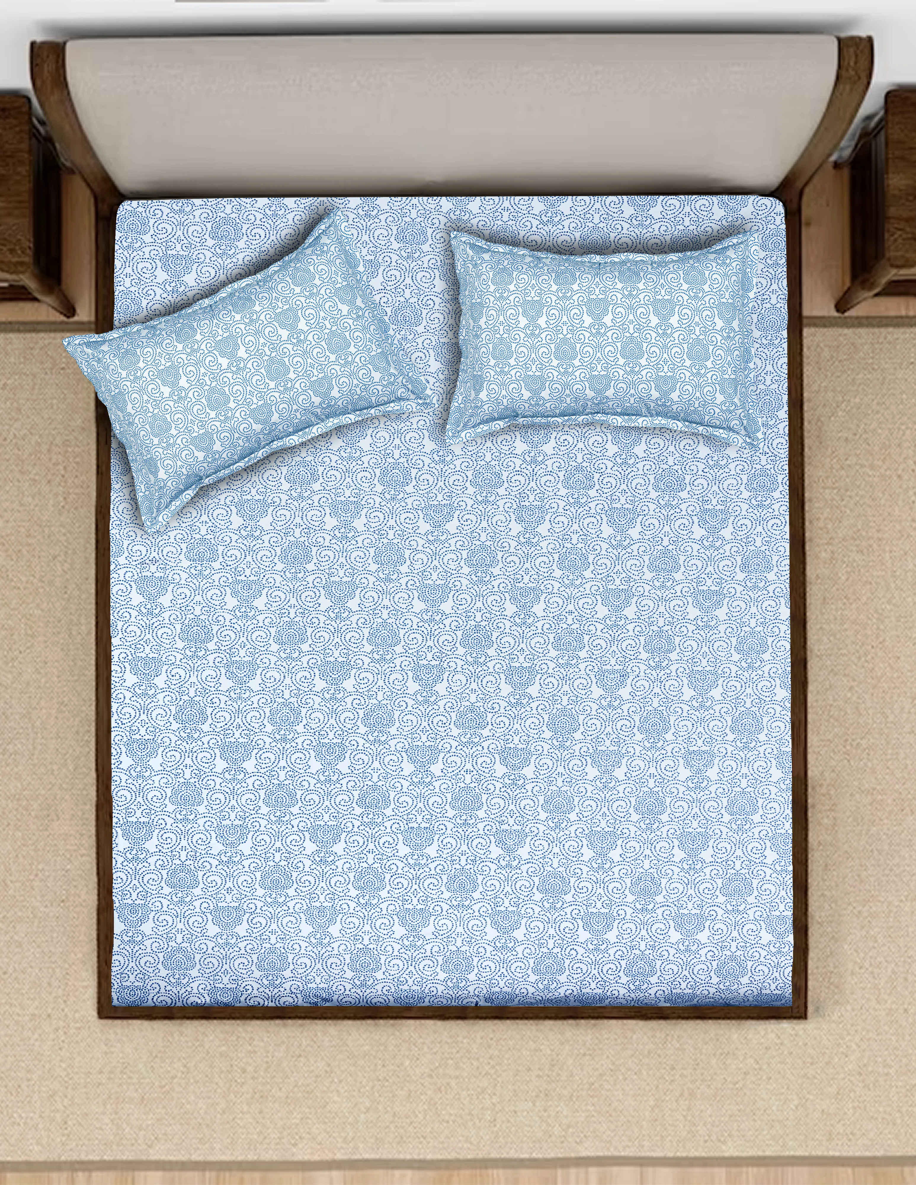 Mesh Soft Bed Sheet Set | Crisp White Finish | Includes 2 Pillow Covers - Image 5