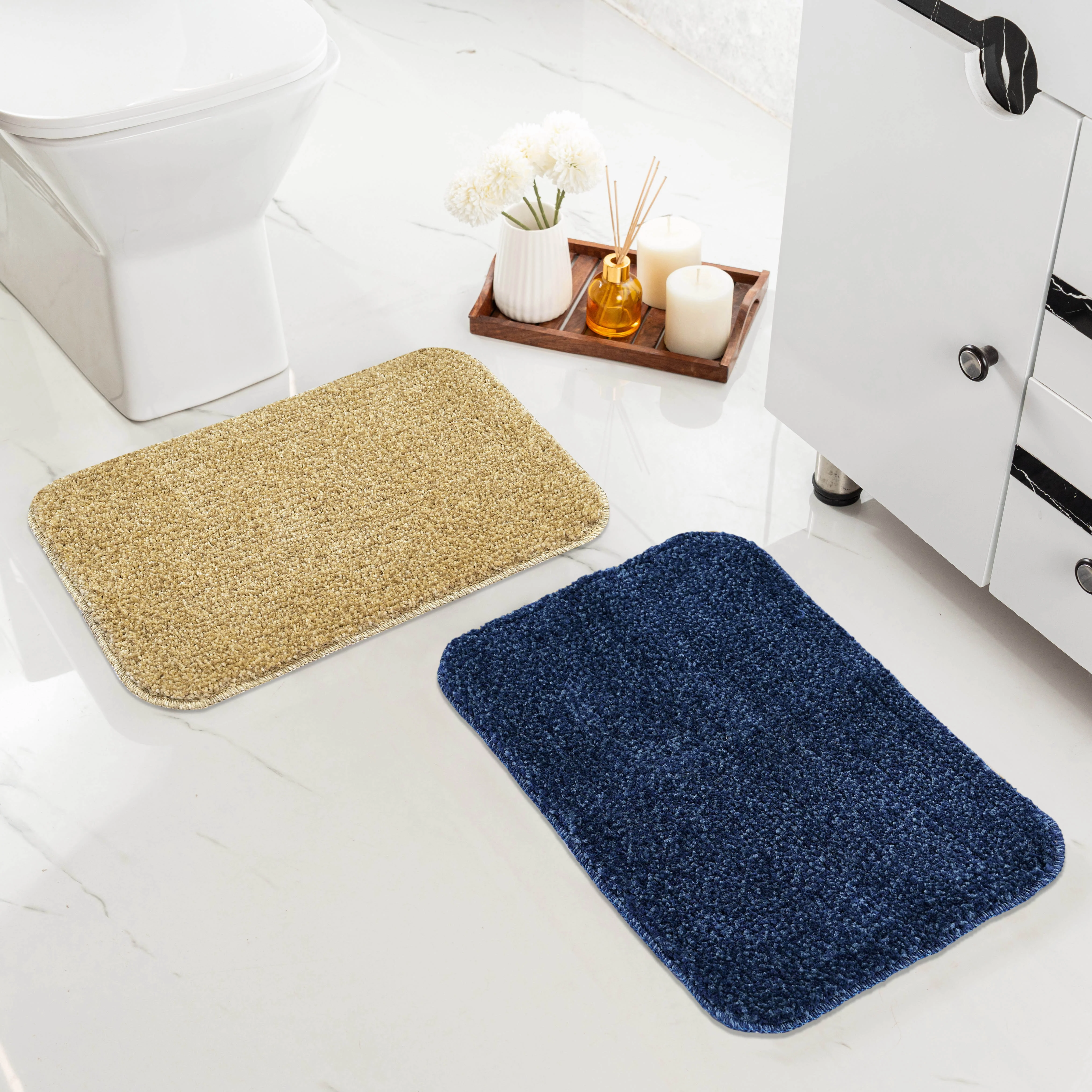SOC-227 Microfiber Anti-Skid Bath Mats |Water Absorbing Mat | Washable Quick Drying Footmat | Home, Bathroom, Bedroom, Kitchen | Solid Floor Mat - Image 17