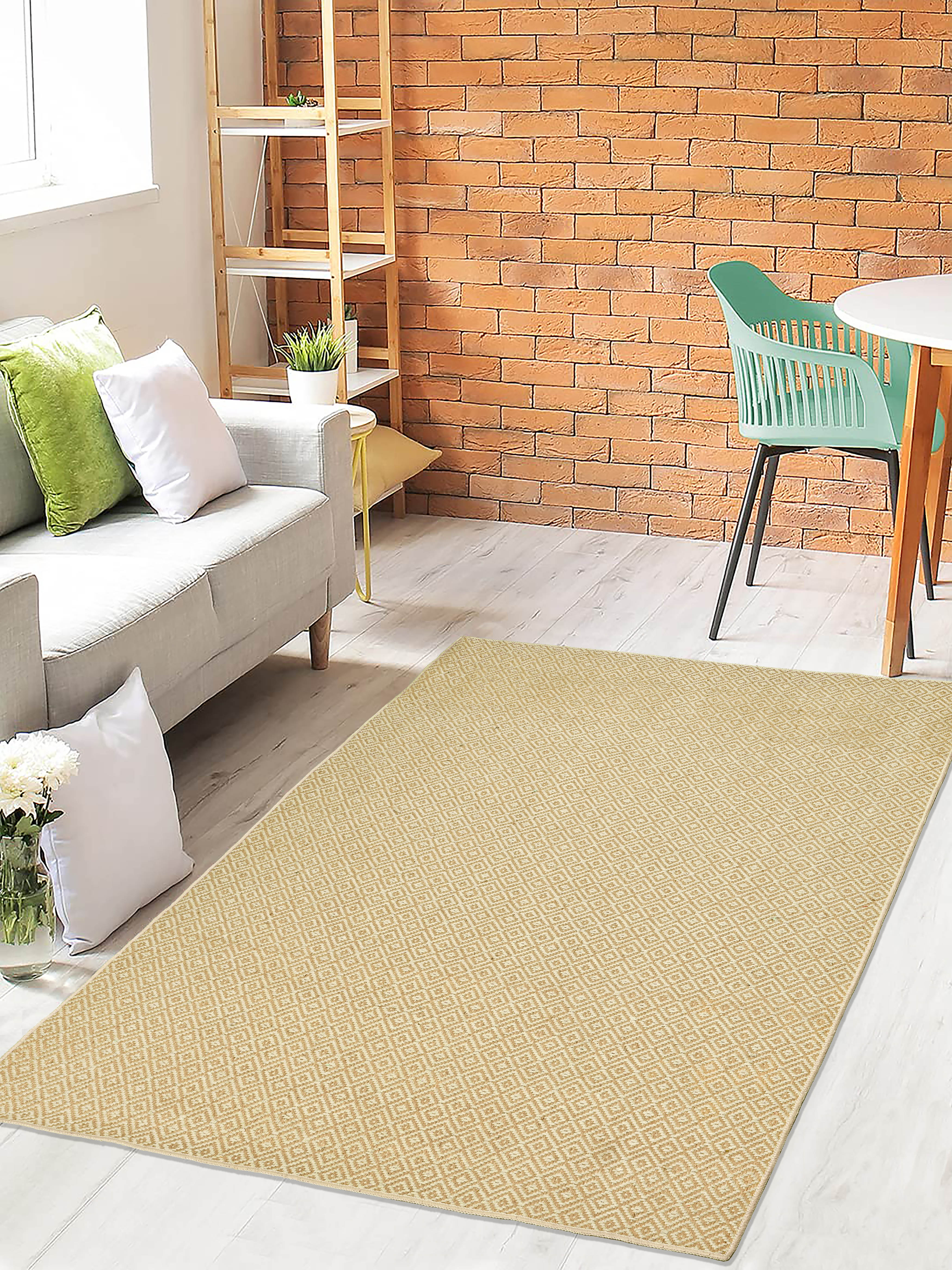 Mini Diamond Jute Cotton Woven Antiskid Carpet | Handcrafted Texture & Natural Tone - Image 14