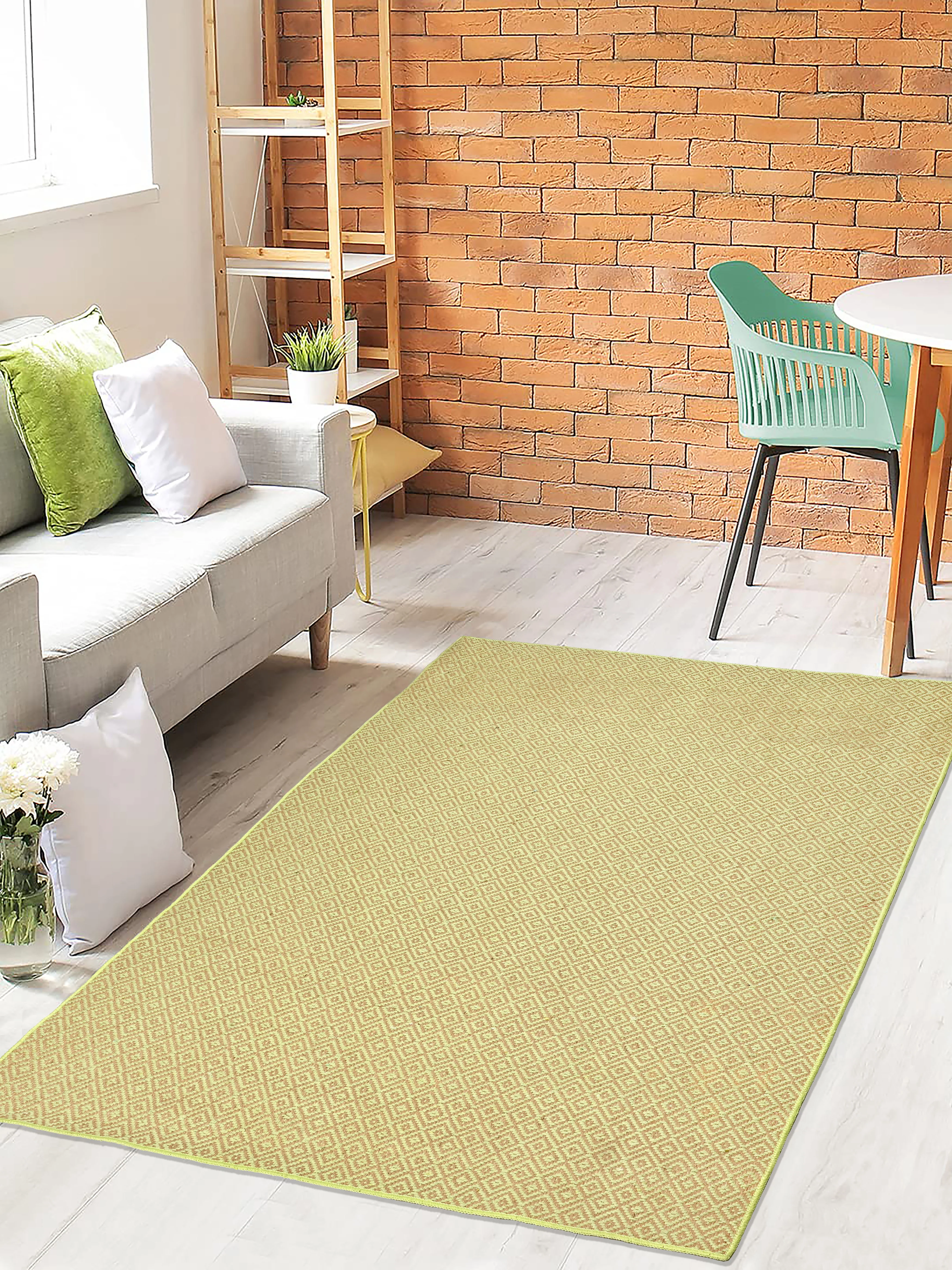 Mini Diamond Jute Cotton Woven Antiskid Carpet | Handcrafted Texture & Natural Tone - Image 18