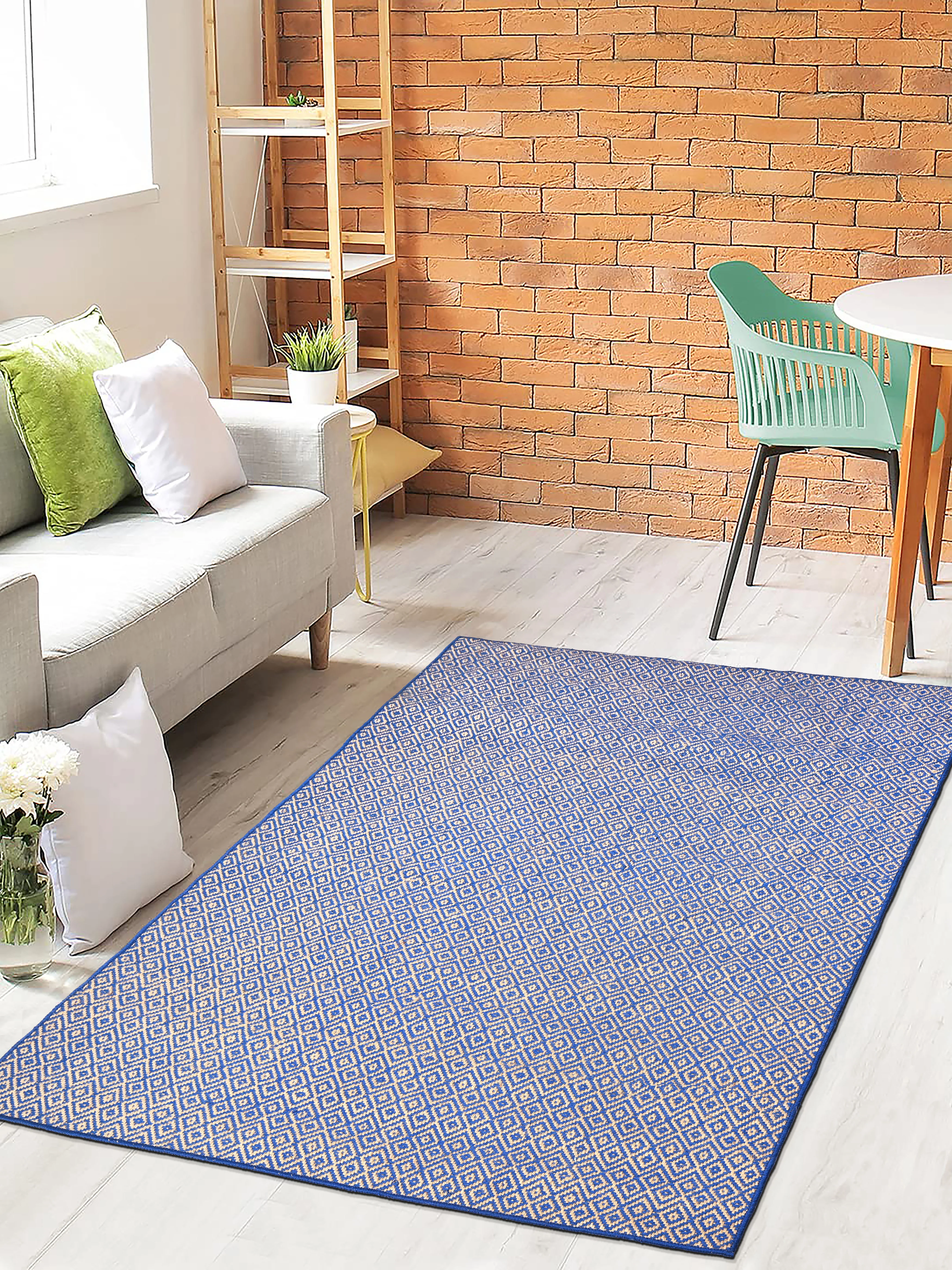 Mini Diamond Jute Cotton Woven Antiskid Carpet | Handcrafted Texture & Natural Tone - Image 23