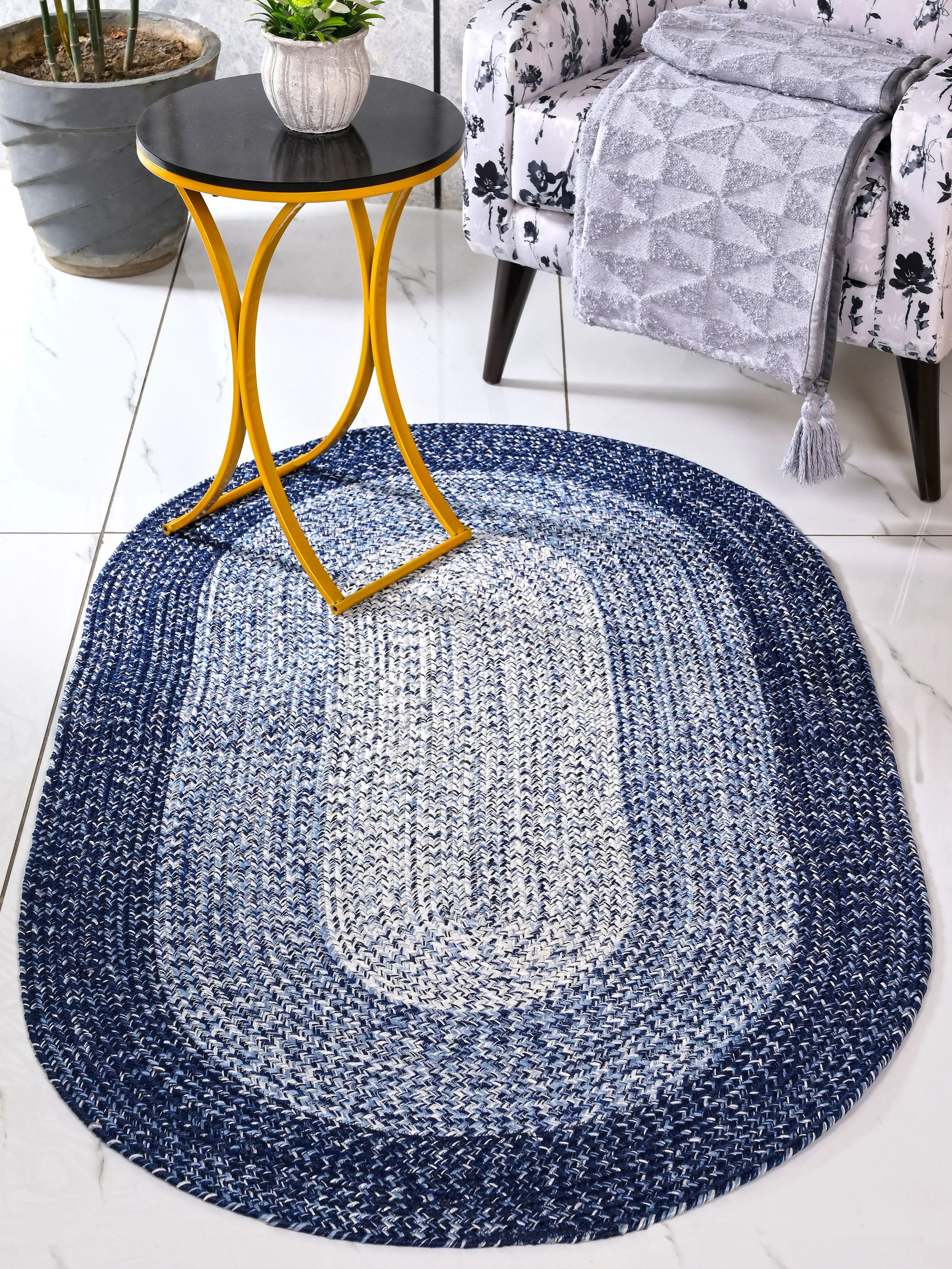 OiC Robust Oval Braided Rug | Heavy-Duty Indoor Outdoor Carpet