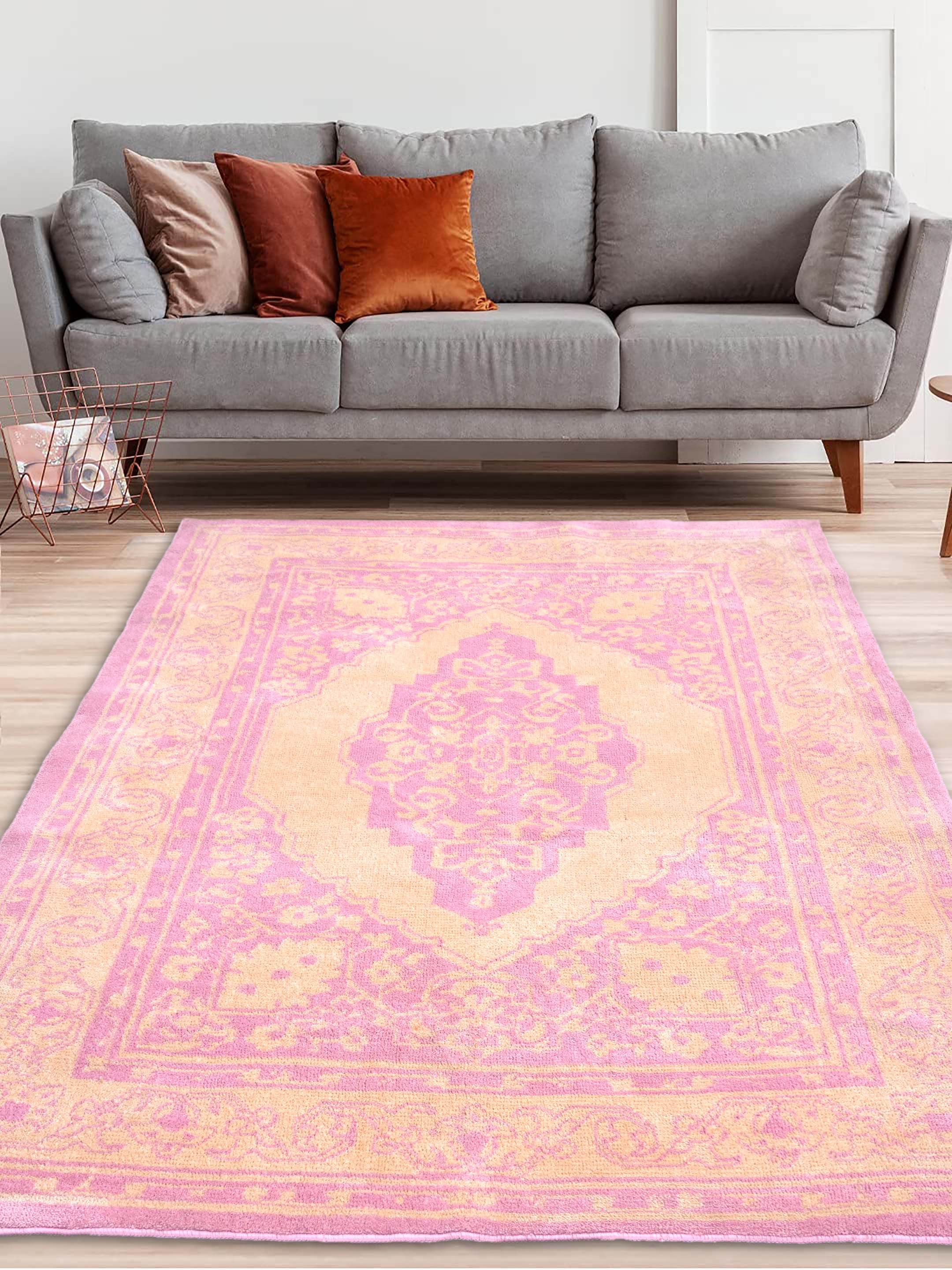 Oriental Charm Yarn Art Carpet | Glossy Texture with Artistic Design - Image 9