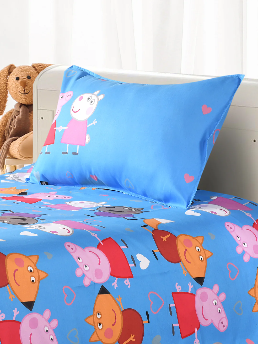 Peppa Pig Cotton Single Bedsheet (60×90 in) with 1 Pillow Cover (17×24 in) - Image 10