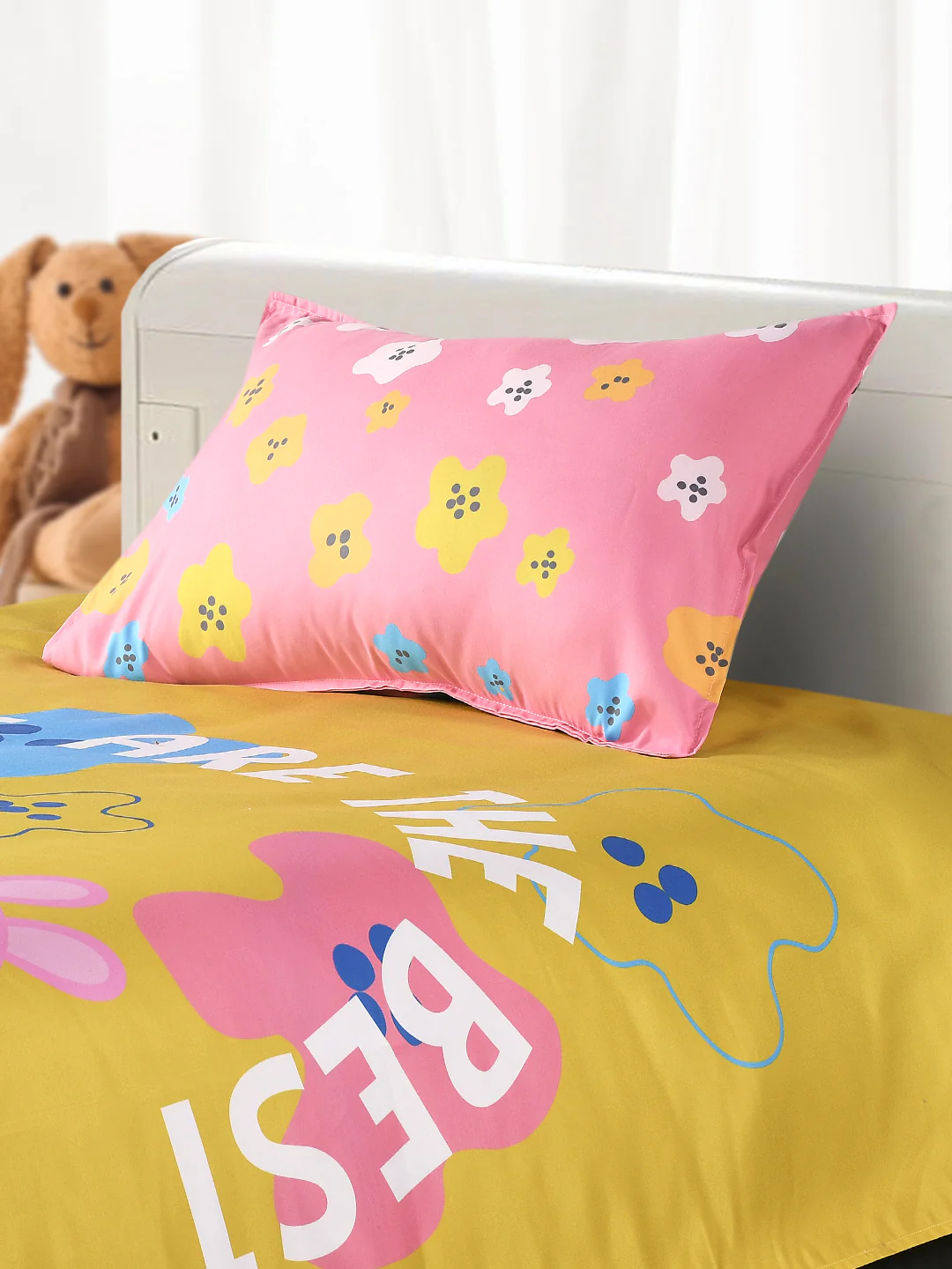 Peppa Pig Single Size Bedsheet | Cotton with 1 Pillow Cover (60x90 cm, 17x27") - Image 4