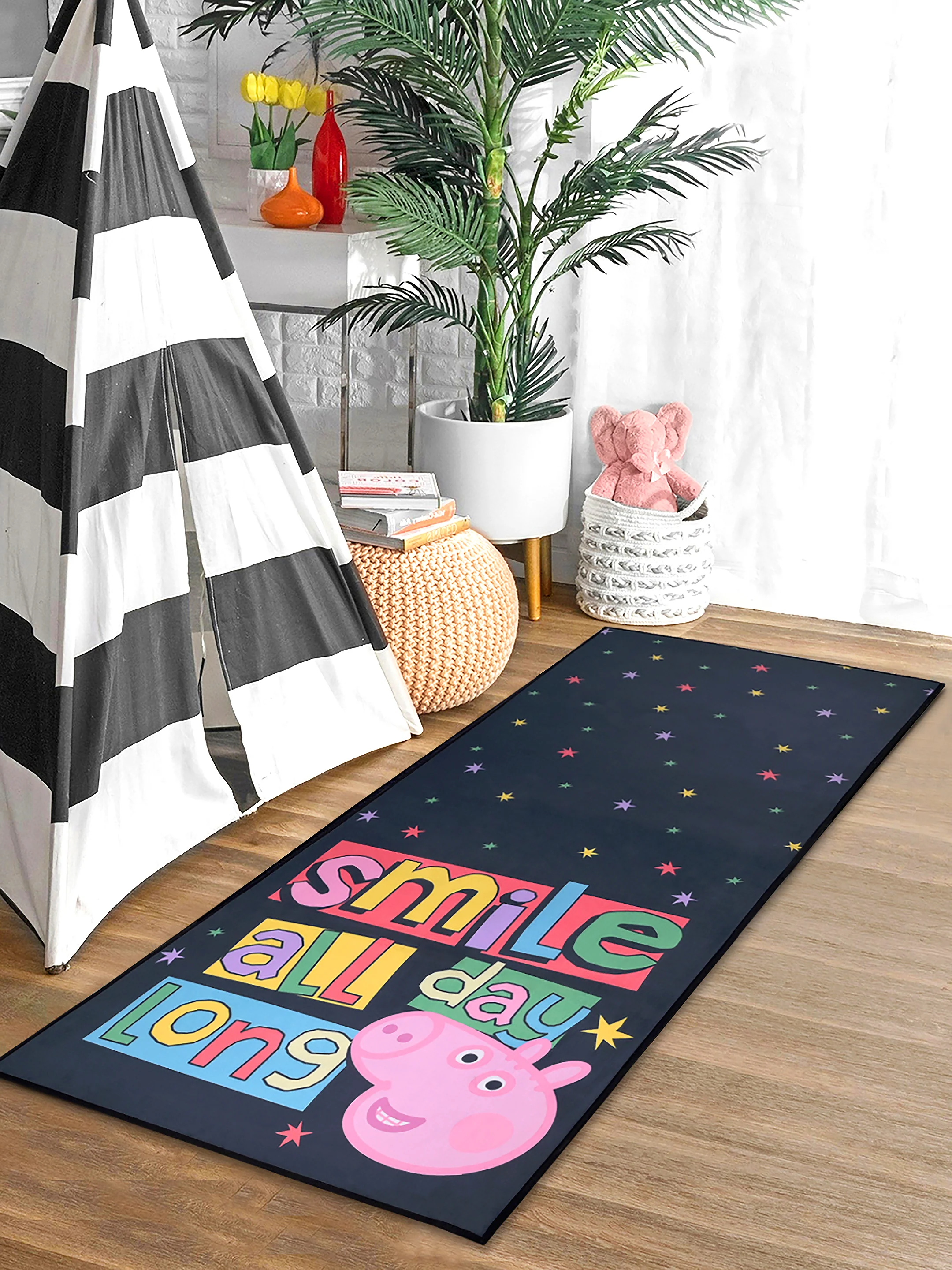 Peppa Pig Friends Yoga Mat | Non-Slip Kids Fitness & Play Mat | Cute Cartoon Design | 7mm Thick