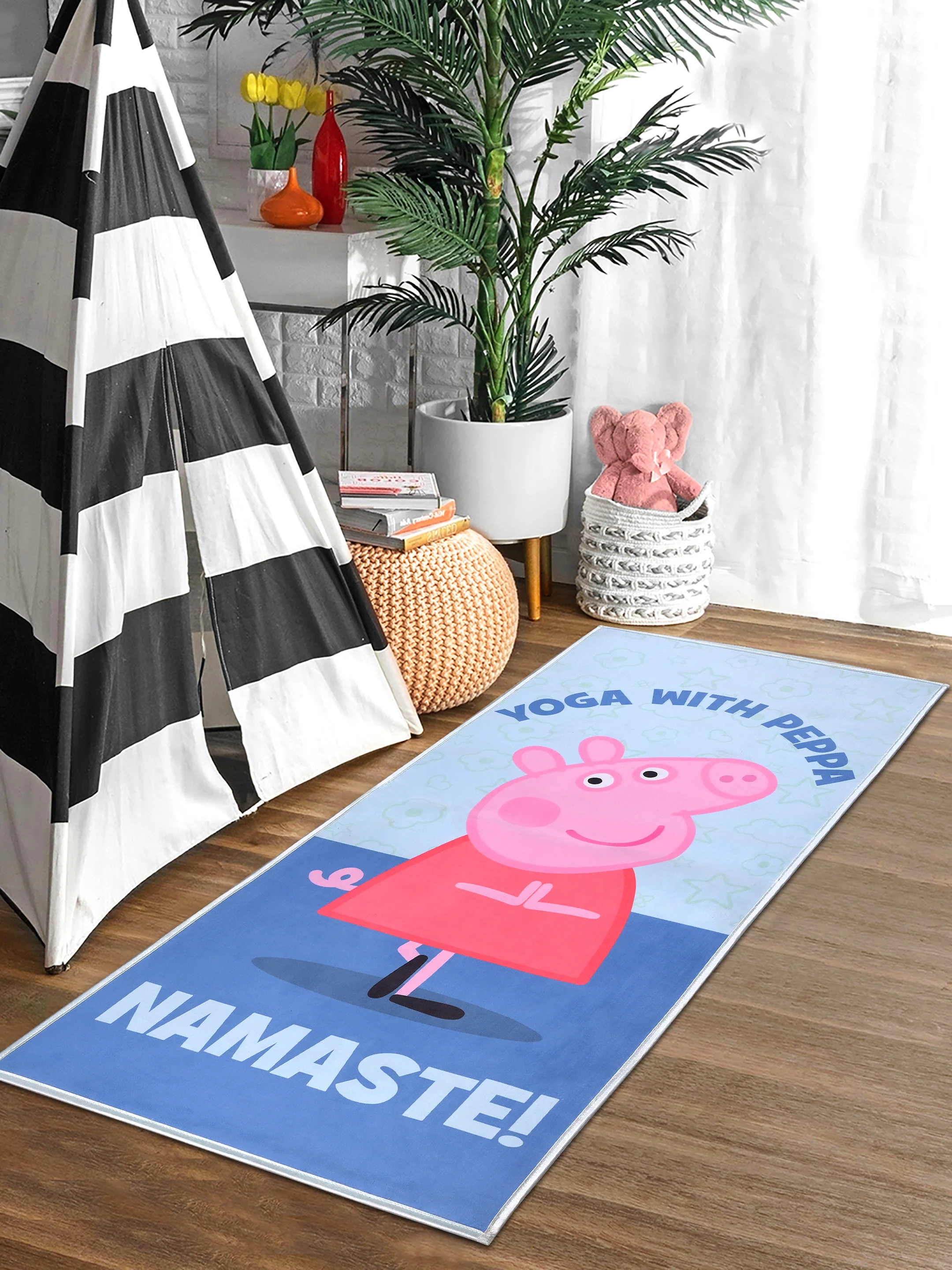 Peppa Pig Friends Yoga Mat | Non-Slip Kids Fitness & Play Mat | Cute Cartoon Design | 7mm Thick
