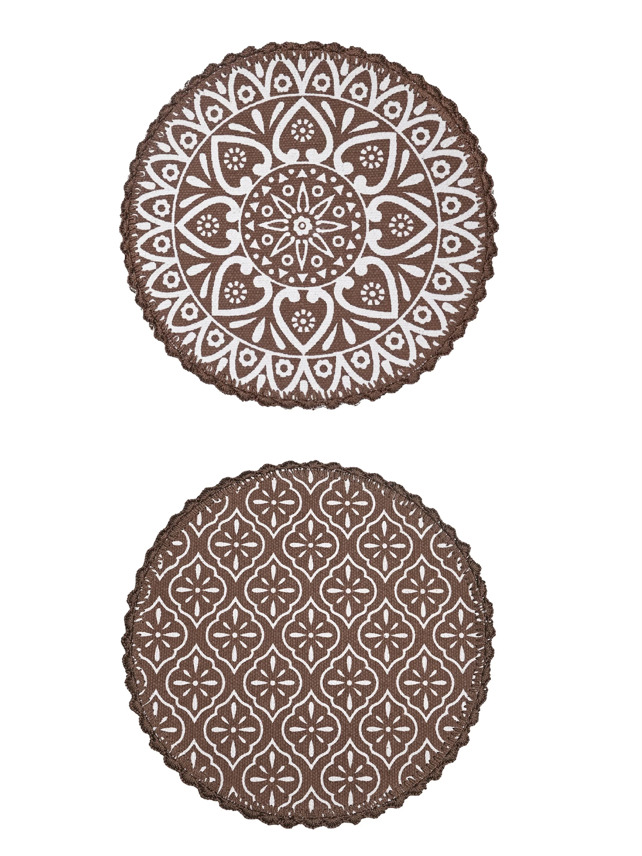 Crochet Round Table Mat with Fringe Edges | Handmade Anti-Skid Decorative Piece - Image 10
