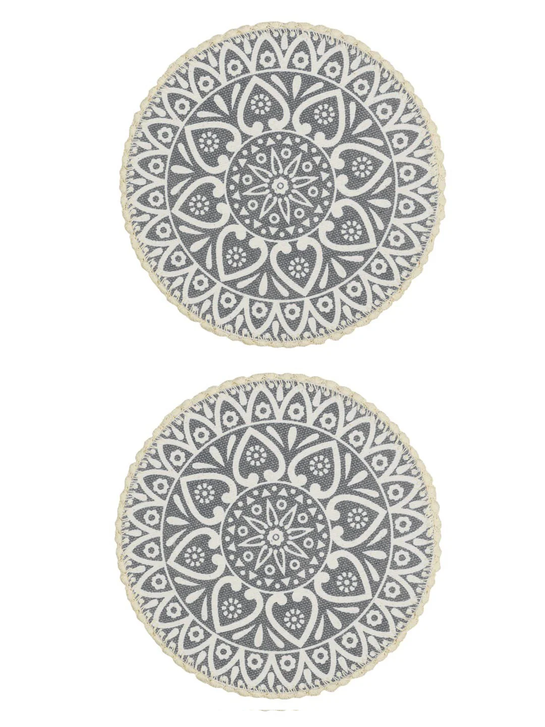 Crochet Round Table Mat with Fringe Edges | Handmade Anti-Skid Decorative Piece - Image 34