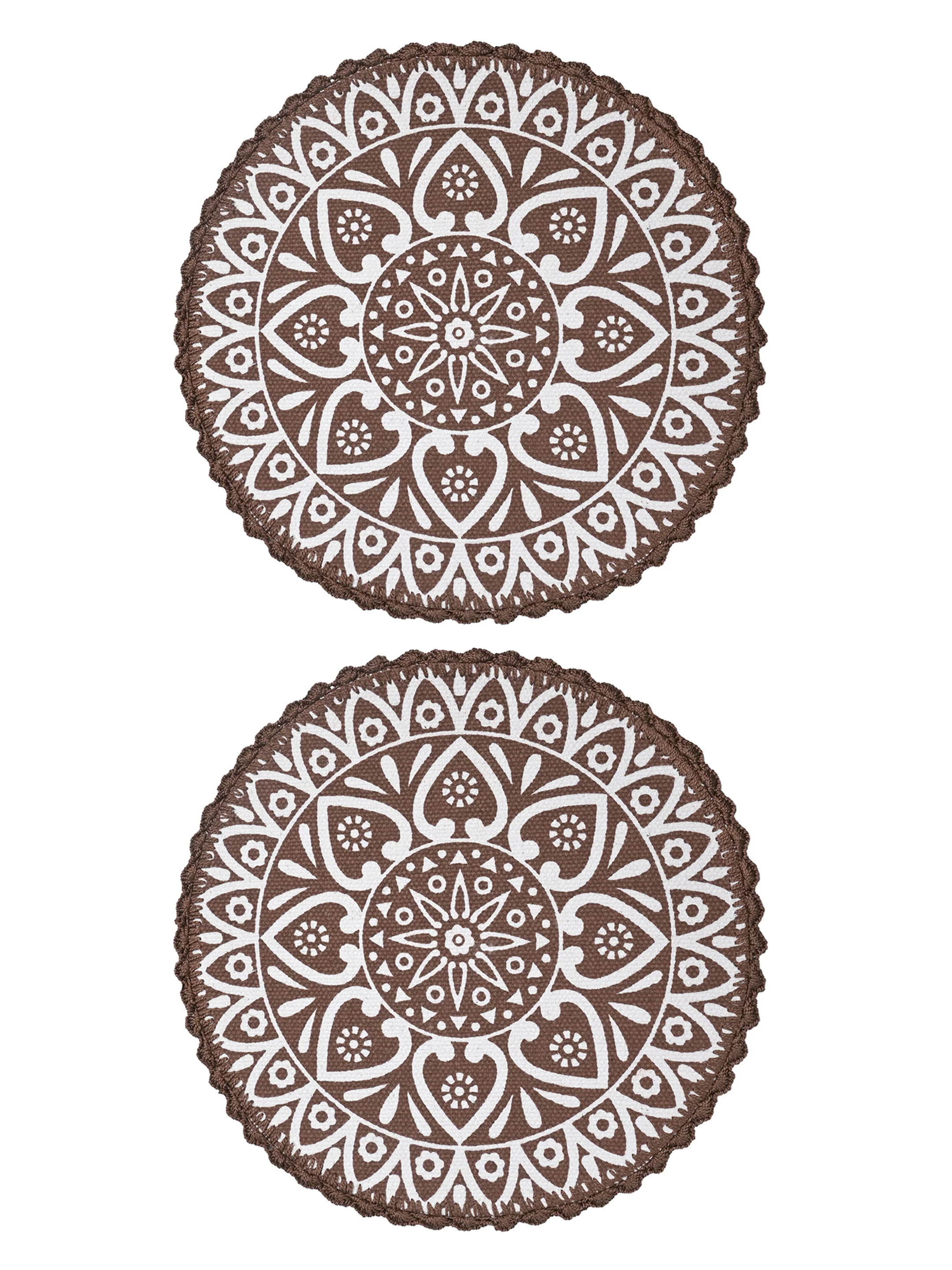 Crochet Round Table Mat with Fringe Edges | Handmade Anti-Skid Decorative Piece - Image 7