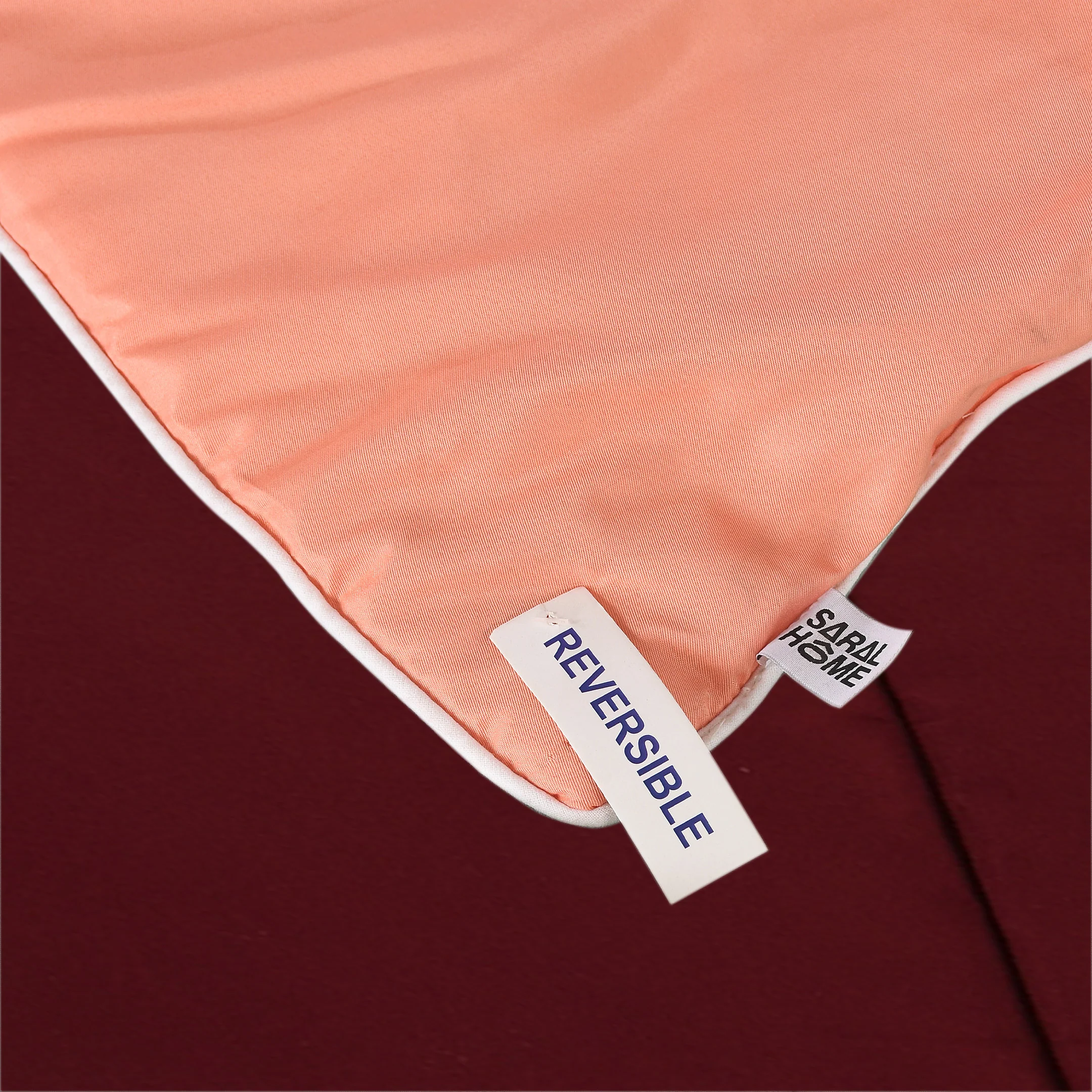 Reversible Solid Cotton Blanket/Comforter (Pink + Maroon) - Image 5