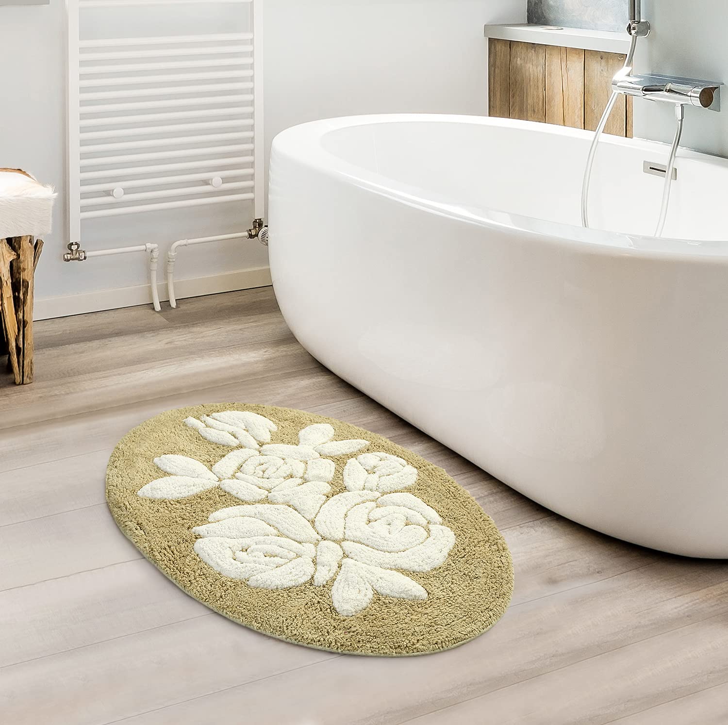 ROSA Oval Soft Bathmat | 50x80 cm, Plush & Anti-Skid