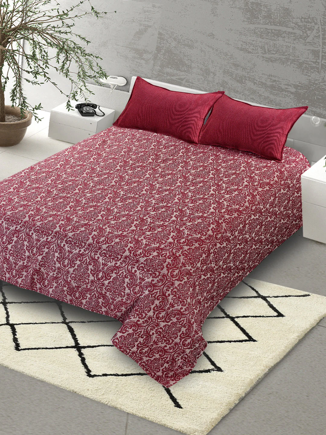 Royalty Handwoven Cotton Bed Cover Set – Rich Damask Weave | Regal Appeal - Image 10