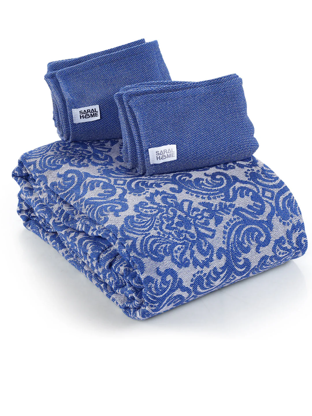 Royalty Handwoven Cotton Bed Cover Set – Rich Damask Weave | Regal Appeal - Image 4