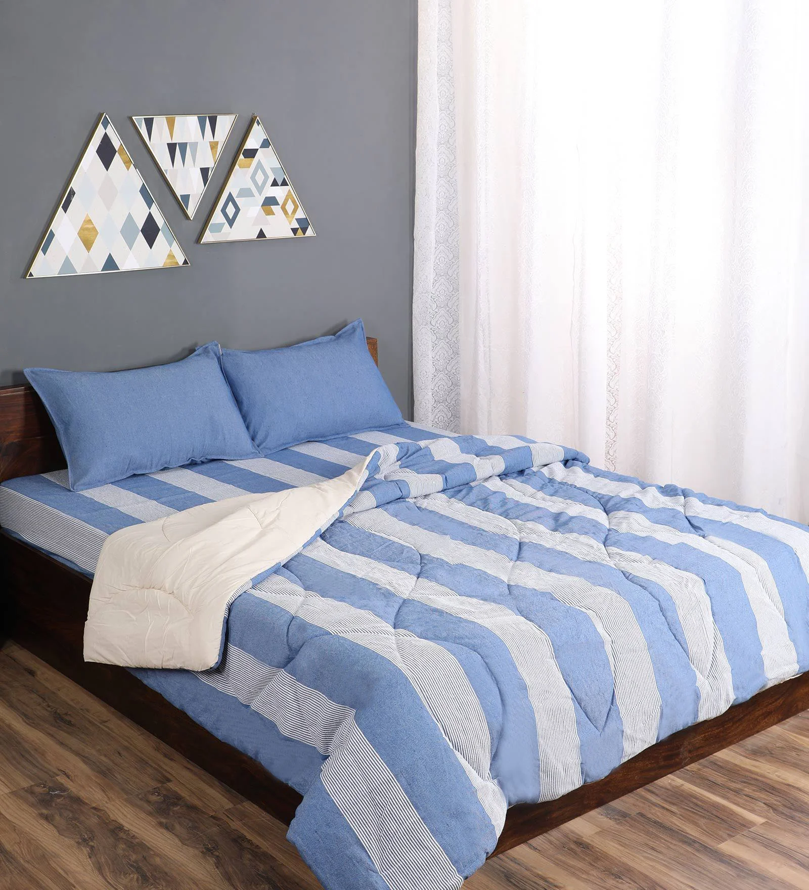 Bedding Combo Set | Includes 1 Bedsheet, 2 Pillow Covers & 1 Quilt/ Comfortor - Image 3