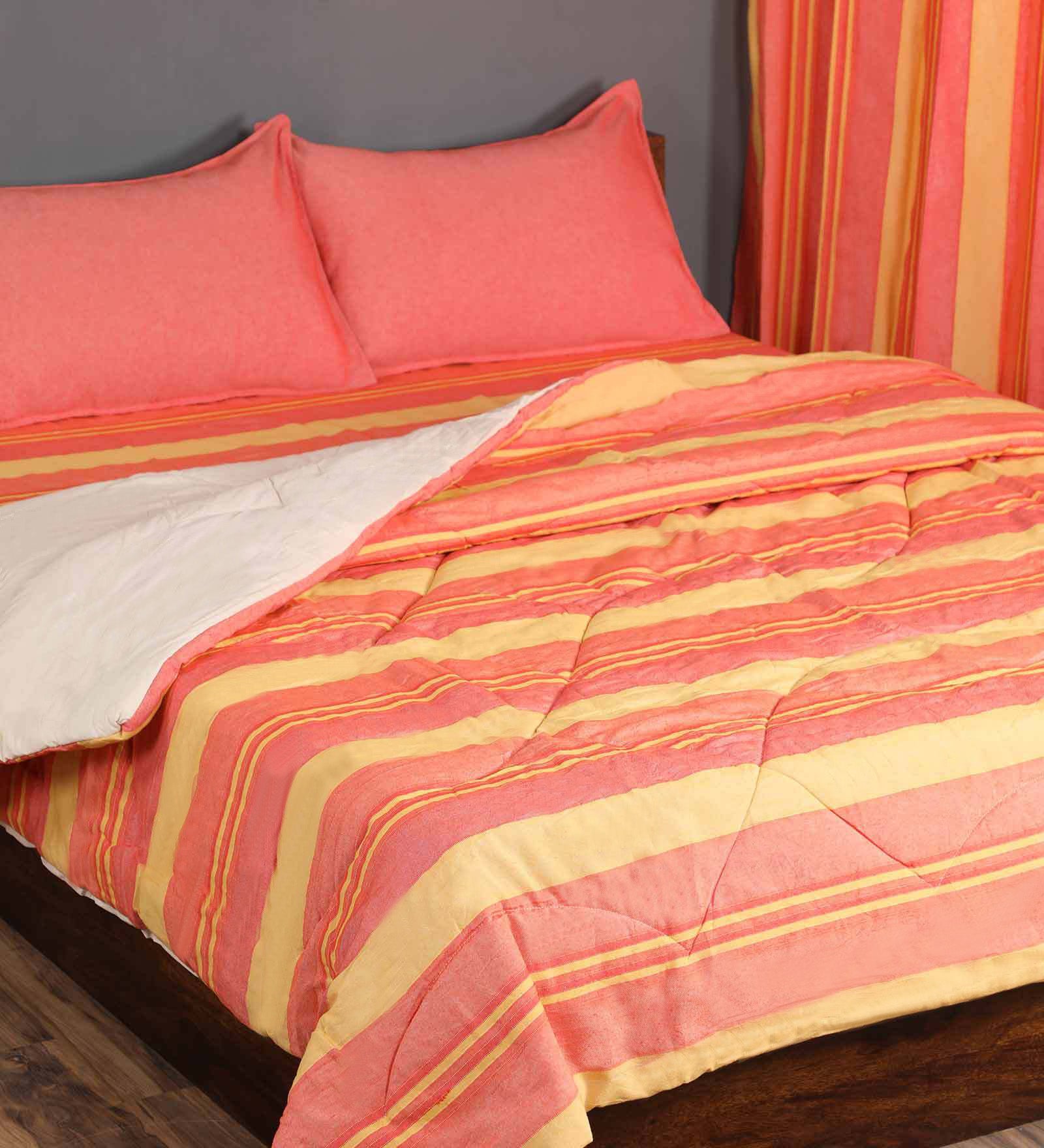 6 PC Bedding Combo | 1 Bedsheet + 2 Pillow Covers + Quilt + 2 Curtains | 90x100 & 4x7 - Image 3