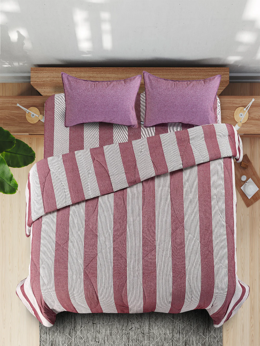 Bedding Combo Set | Includes 1 Bedsheet, 2 Pillow Covers & 1 Quilt/ Comfortor