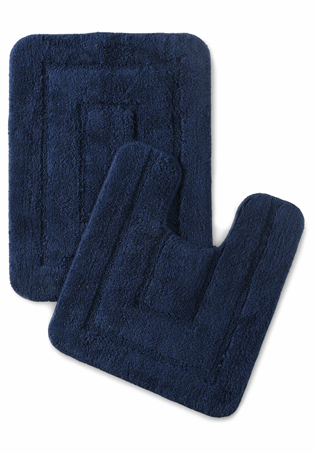 Cotton Anti-Slip Bathmat Set | Contour Design, (45x60 cm & 45x50 cm) - Image 6