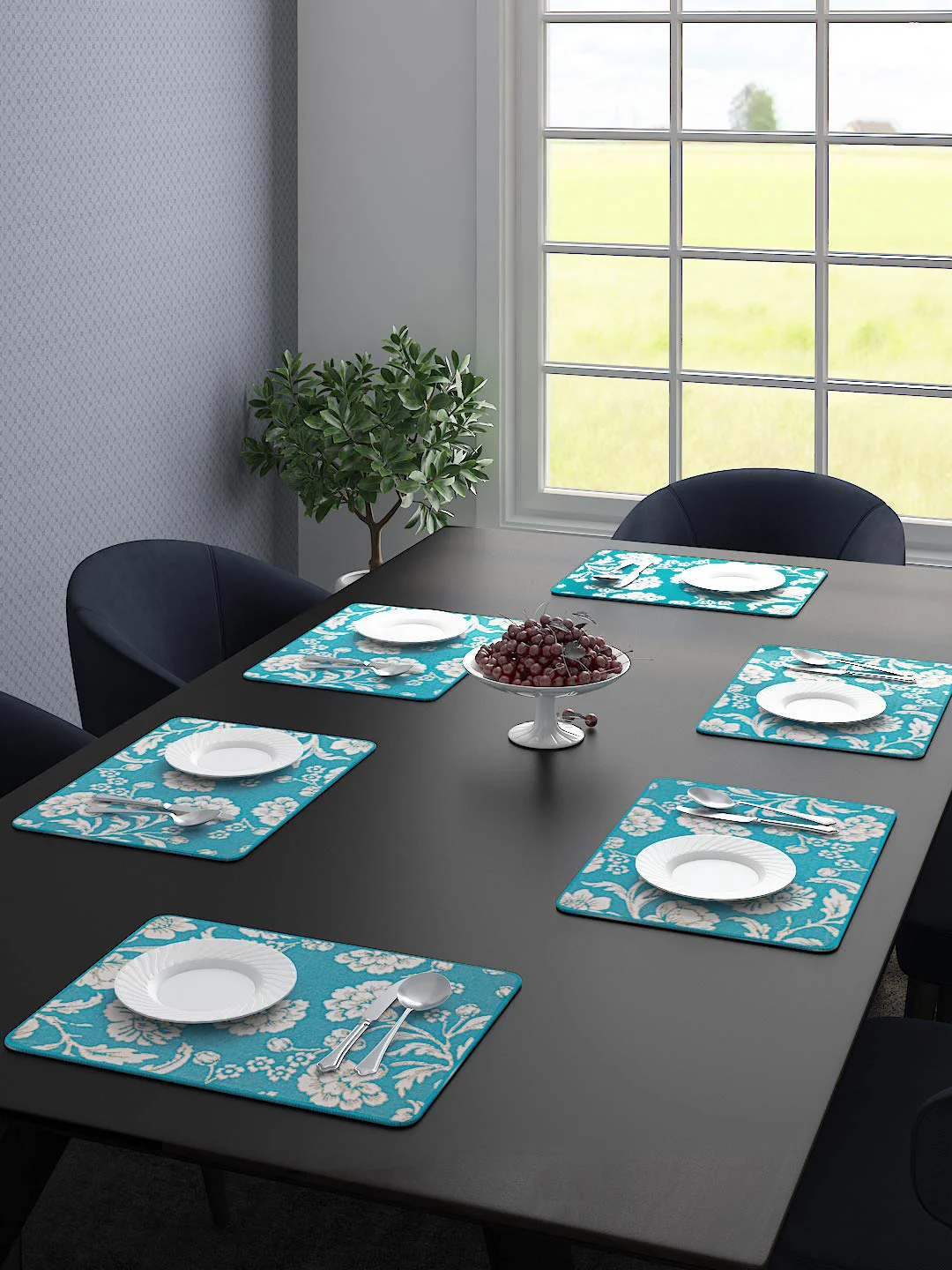 Cotton Decorative Floral Table Mats – Set of 6