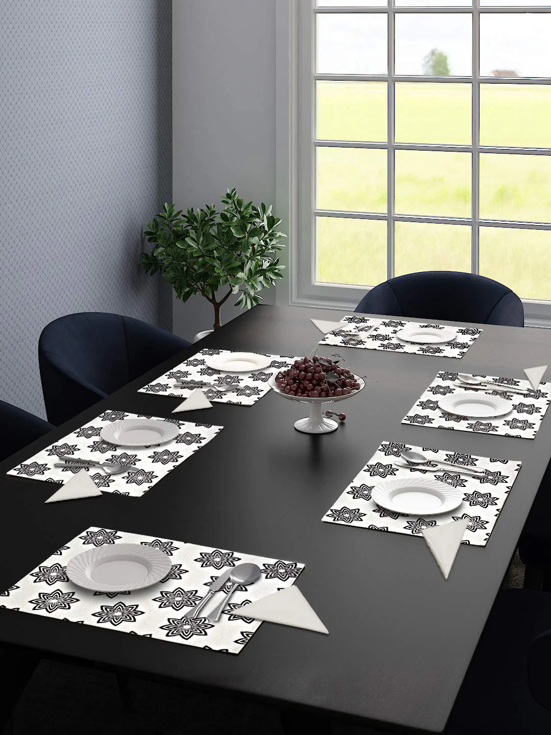 Cotton Table Mat Set – 6 Pieces with 6 Free Cotton Napkins | Durable & Washable Fabric