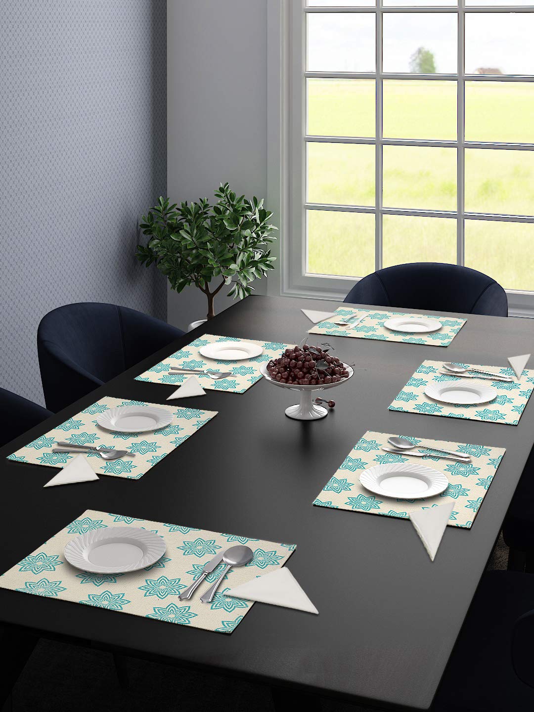Cotton Table Mat Set – 6 Pieces with 6 Free Cotton Napkins | Durable & Washable Fabric - Image 12