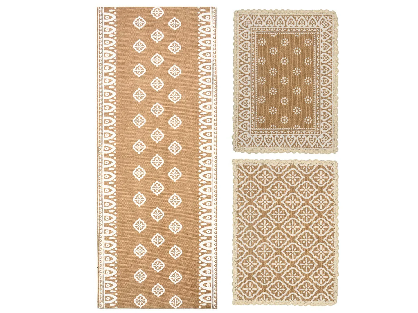 Cotton Dining Table Placemat Set | 4 Mats (33x45 cm) + 1 Runner (45x120 cm) | Set of 5 - Image 3