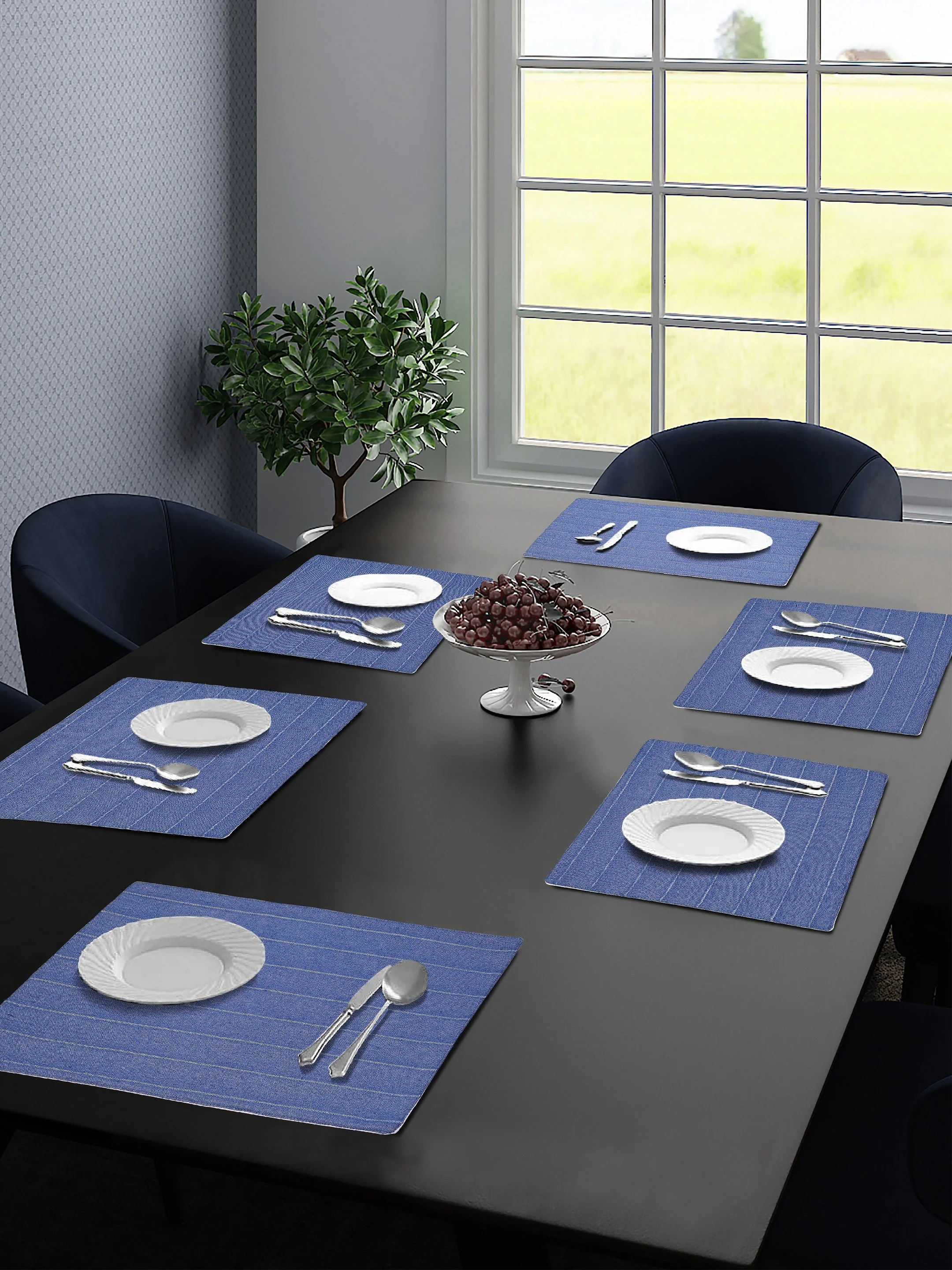 Saral Home Cotton Placemats Set of 6 | 33x45 cm | Elegant Dining Decor