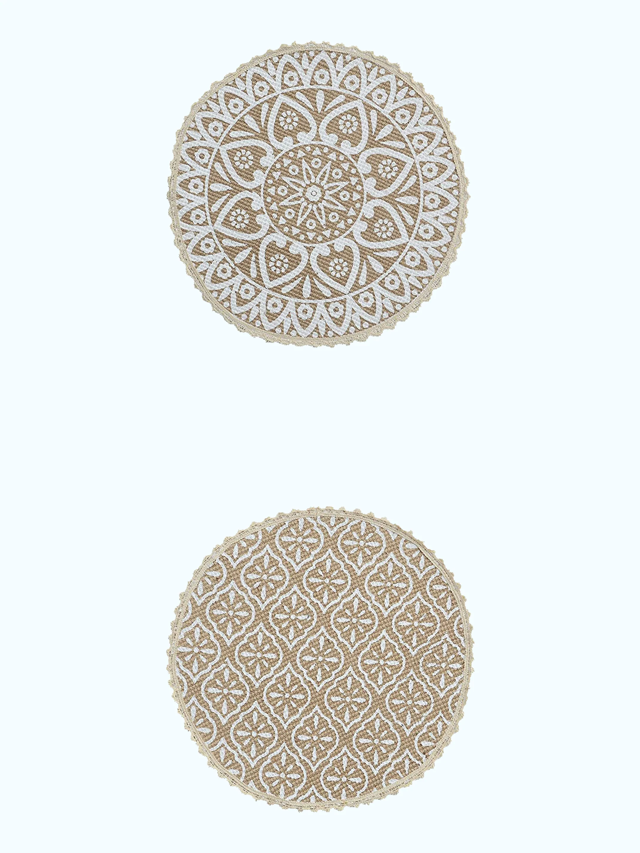 Crochet Round Table Mat with Fringe Edges | Handmade Anti-Skid Decorative Piece - Image 10